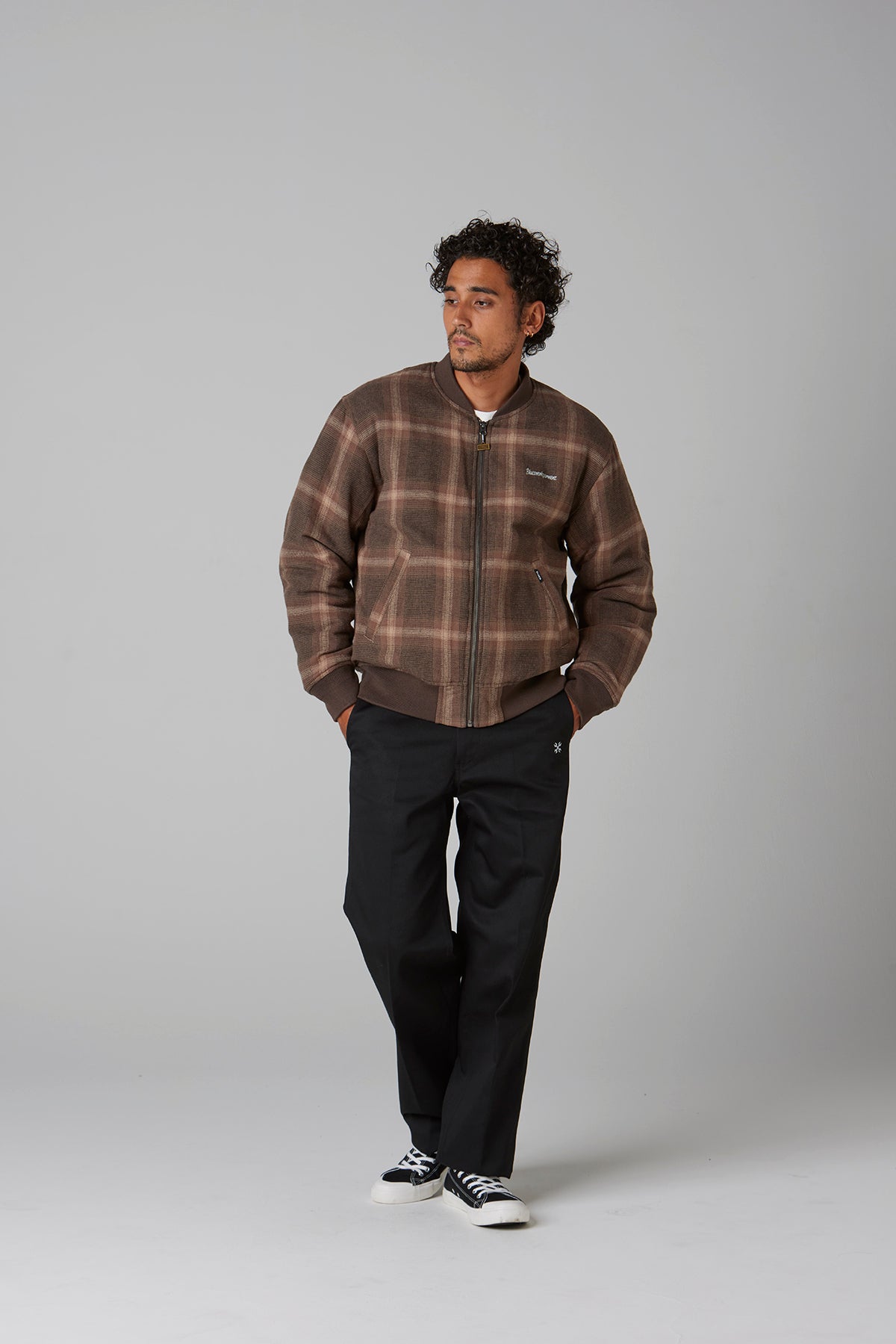 OMBRE CHECK BOMBER JACKET