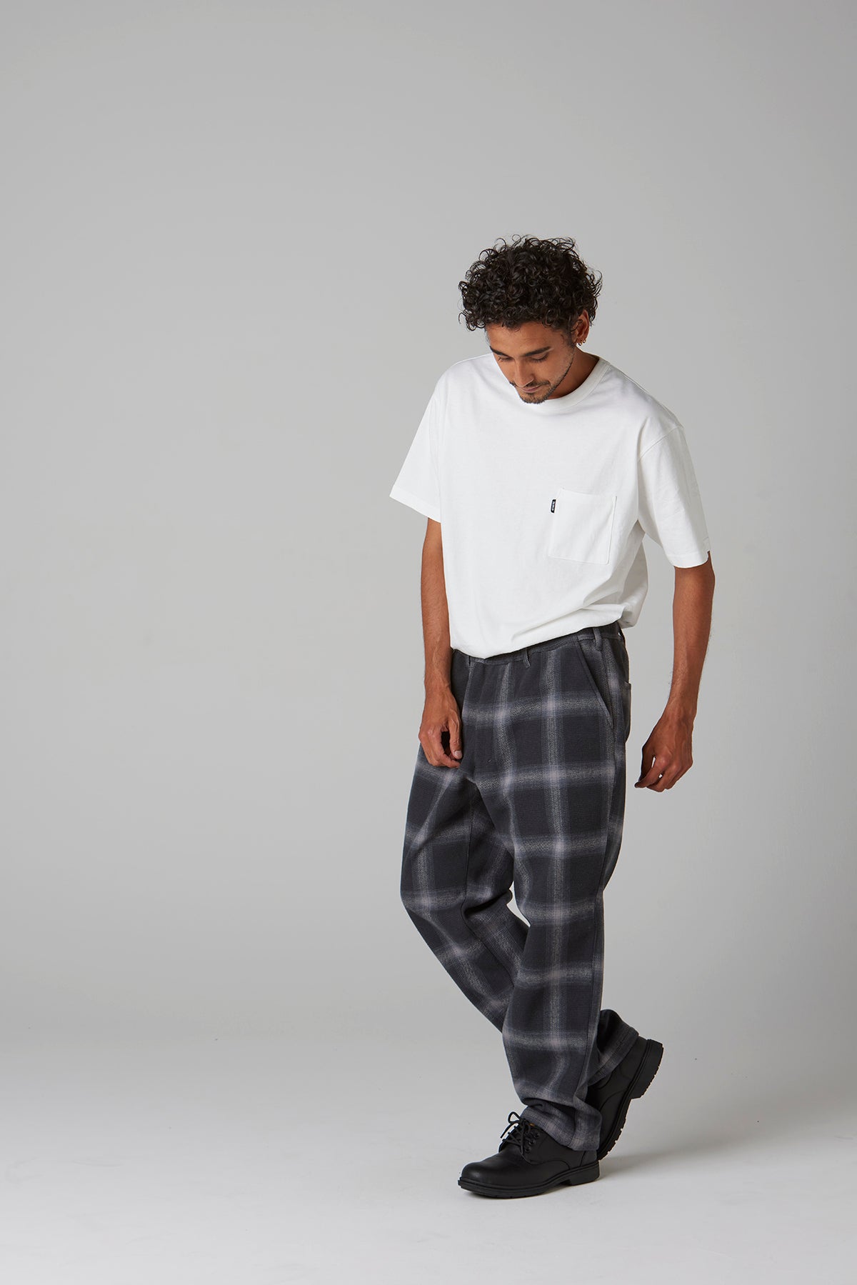 OMBRE CHECK WARM EASY PANTS