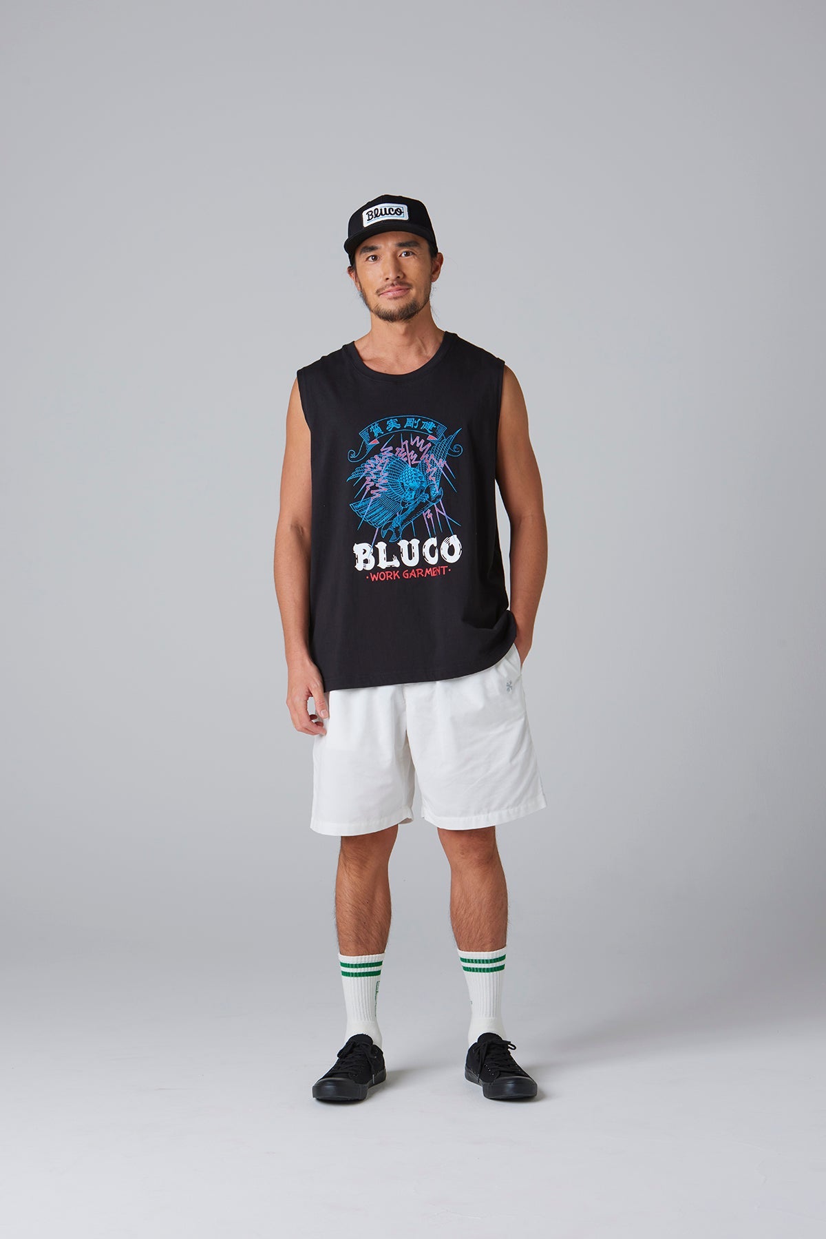 ノースリーブ プリントTシャツ -遊鷹-
