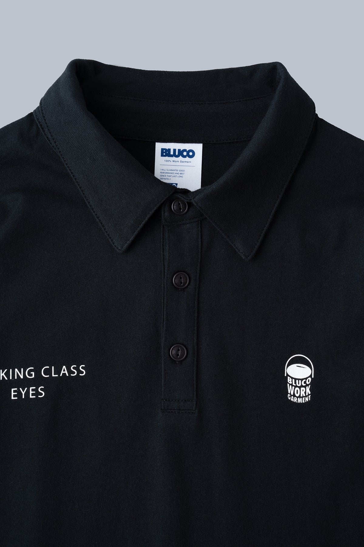 HEAVY DRY COTTON POLO NECK L/S TEE -Oil Can-