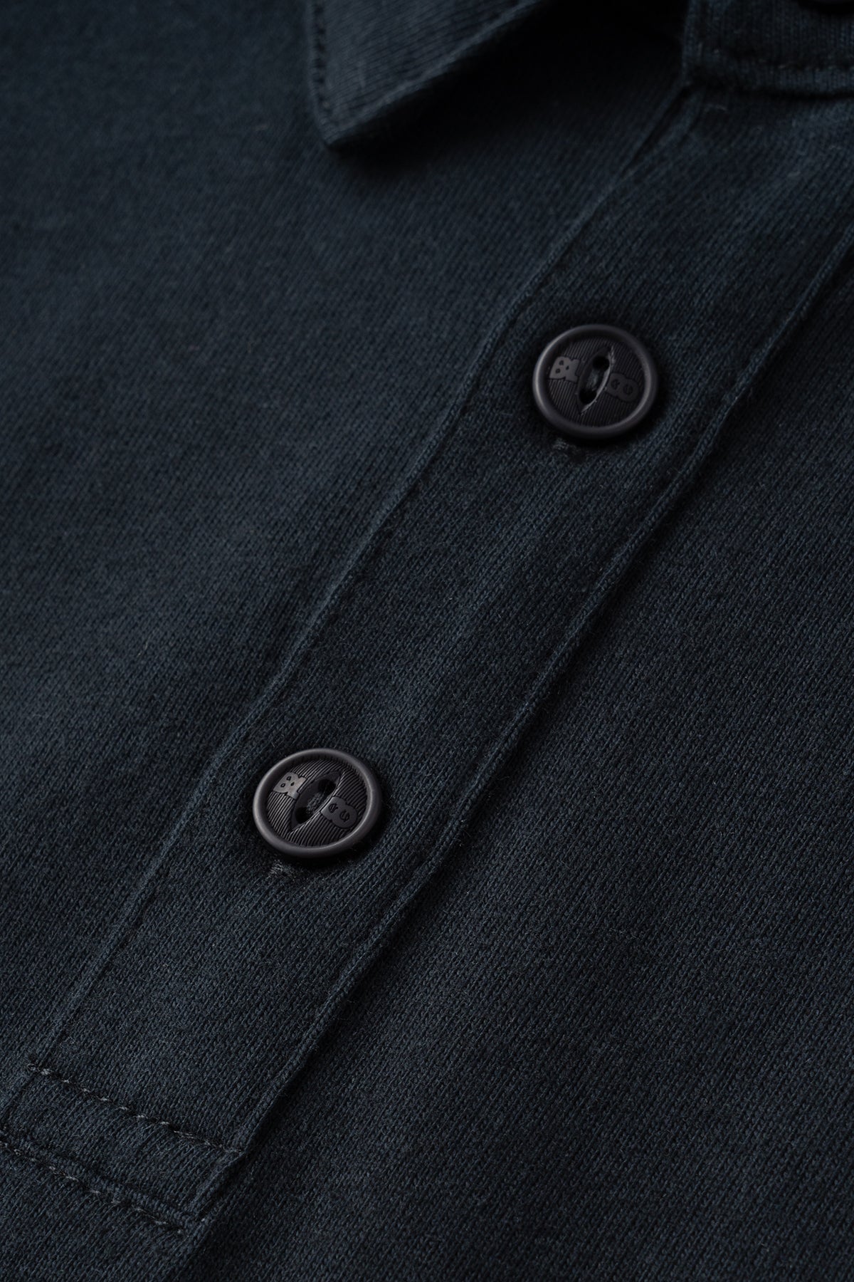 HEAVY DRY COTTON POLO NECK L/S TEE -Oil Can-