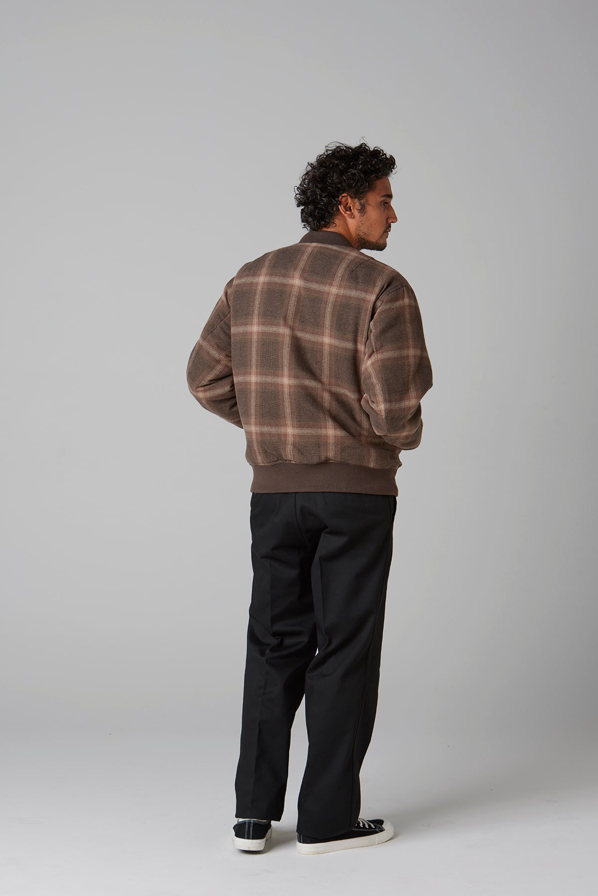 OMBRE CHECK BOMBER JACKET