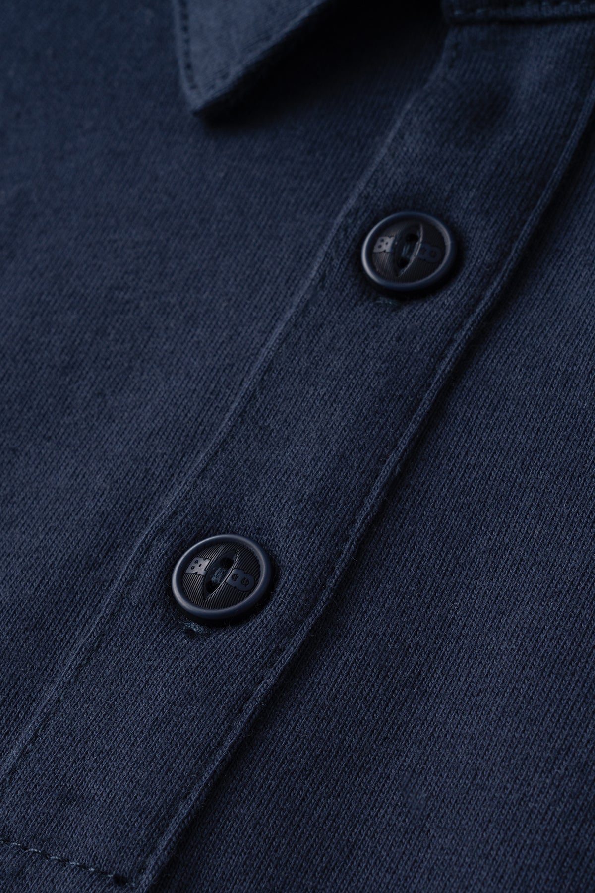 HEAVY DRY COTTON POLO NECK TEE -BLC-