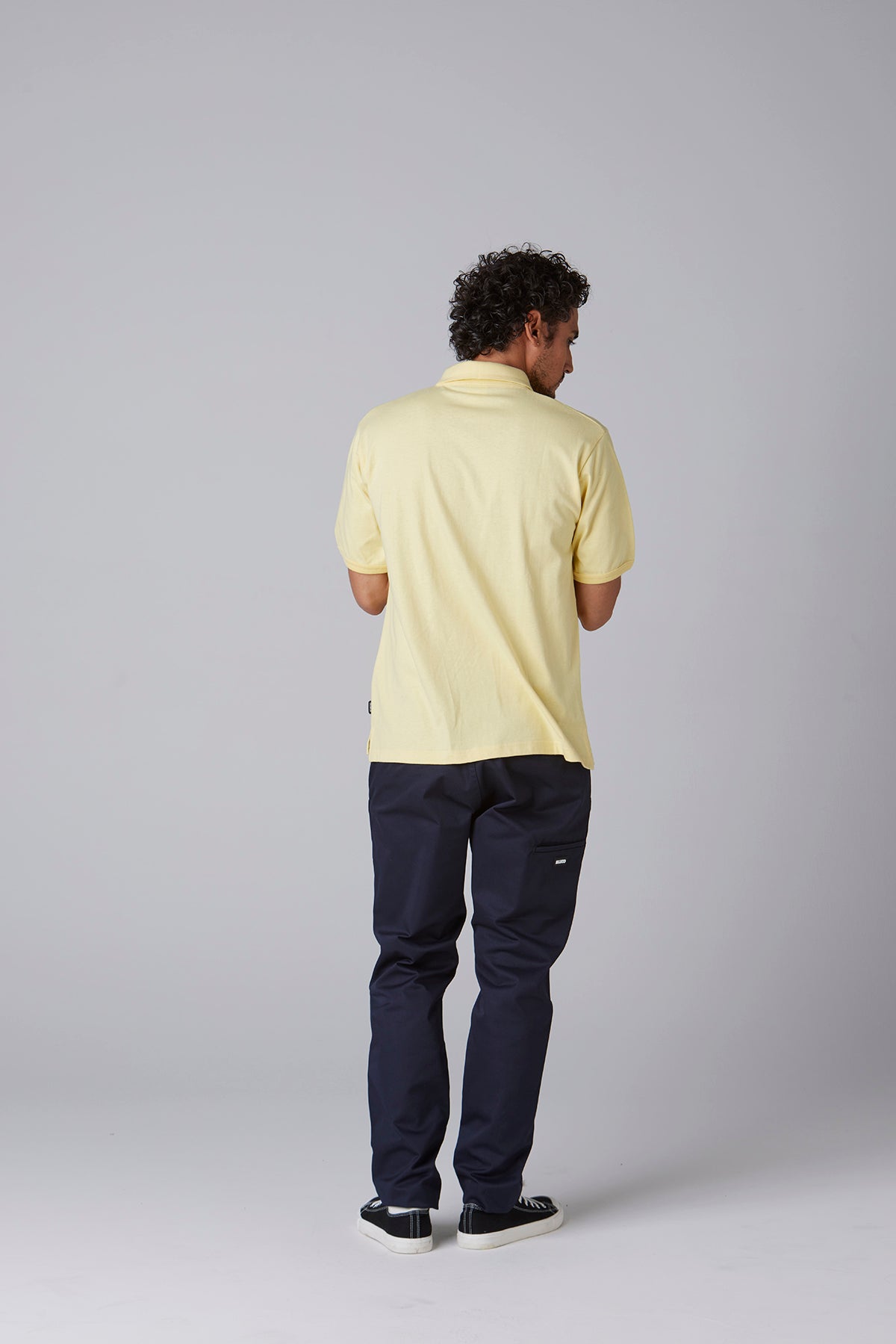 HEAVY DRY COTTON POLO NECK TEE -Champ-