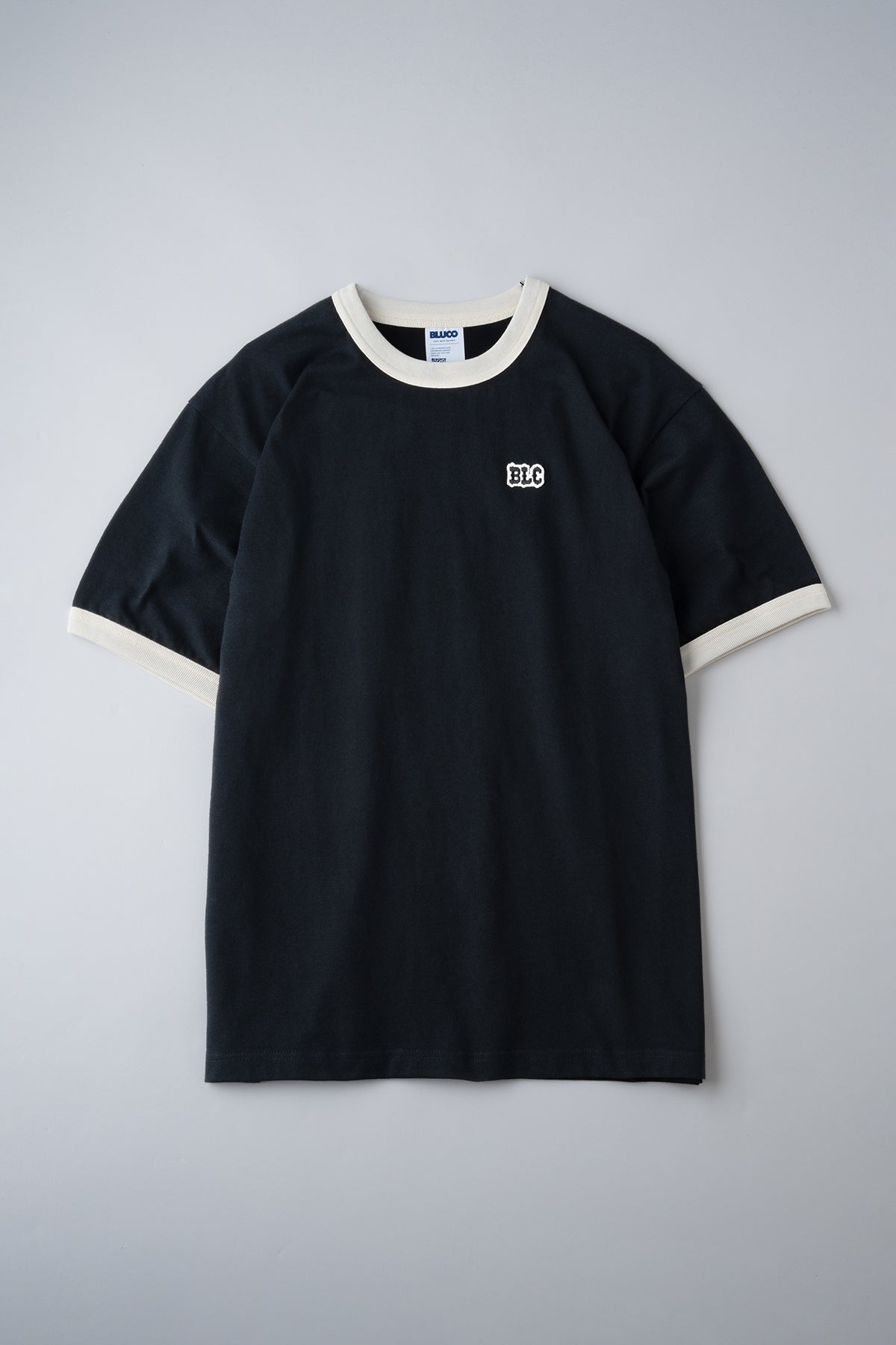 HEAVY DRY COTTON RINGER TEE -BLC-