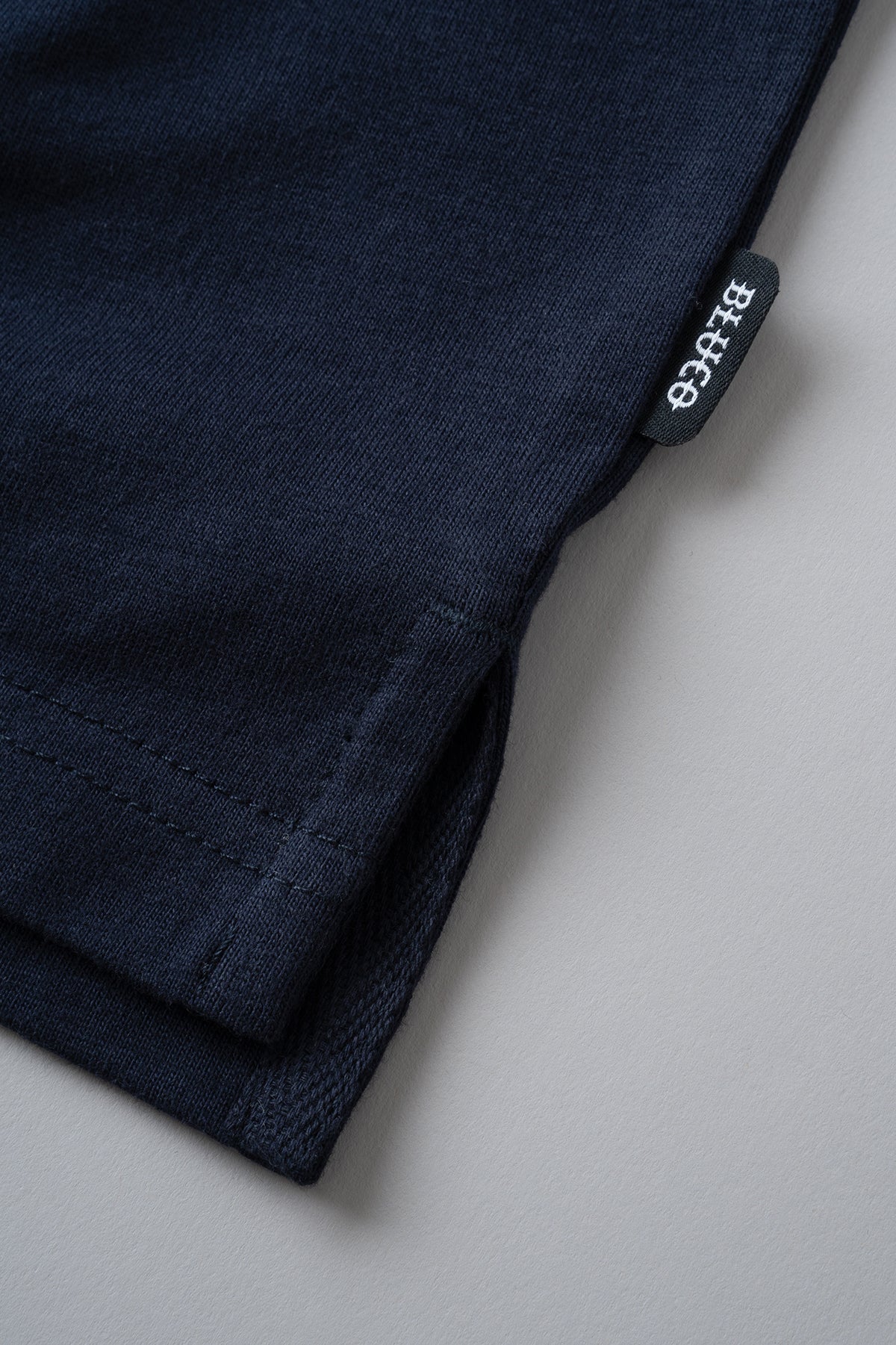 HEAVY DRY COTTON POLO NECK TEE -BLC-