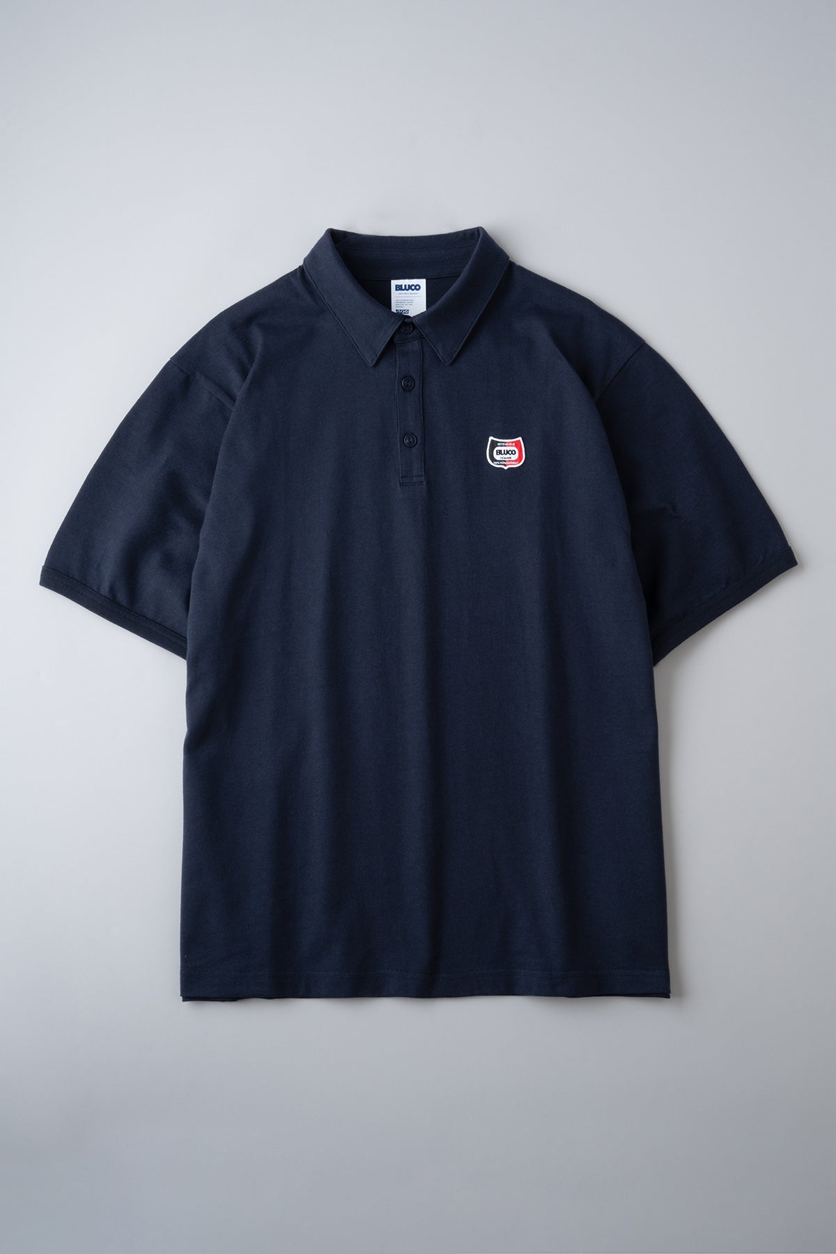 HEAVY DRY COTTON POLO NECK TEE -Champ-