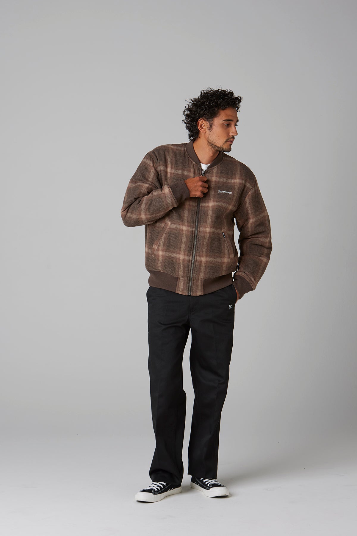 OMBRE CHECK BOMBER JACKET