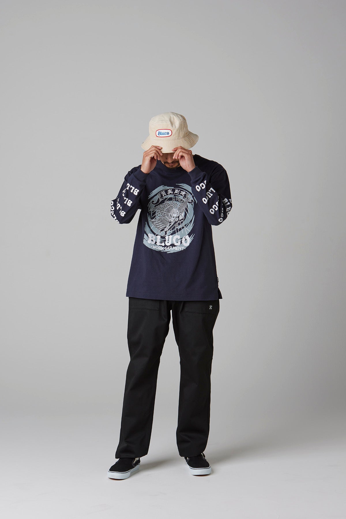 HEAVY DRY COTTON PRINT L/S TEE -Artwork by 遊鷹-