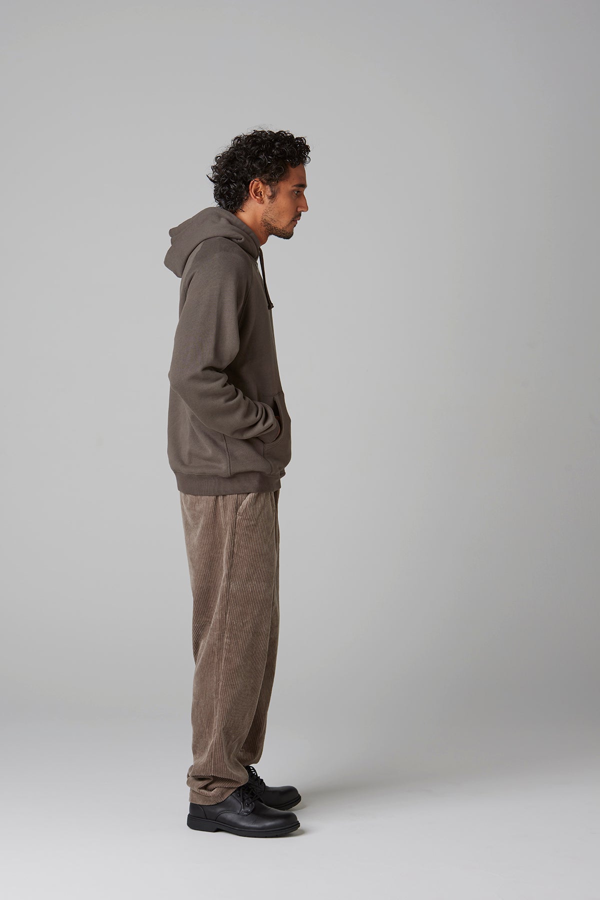 HEAVY PILE HALF ZIP SWEAT HOODIE