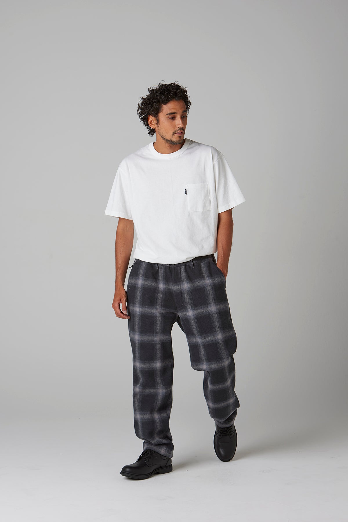 OMBRE CHECK WARM EASY PANTS