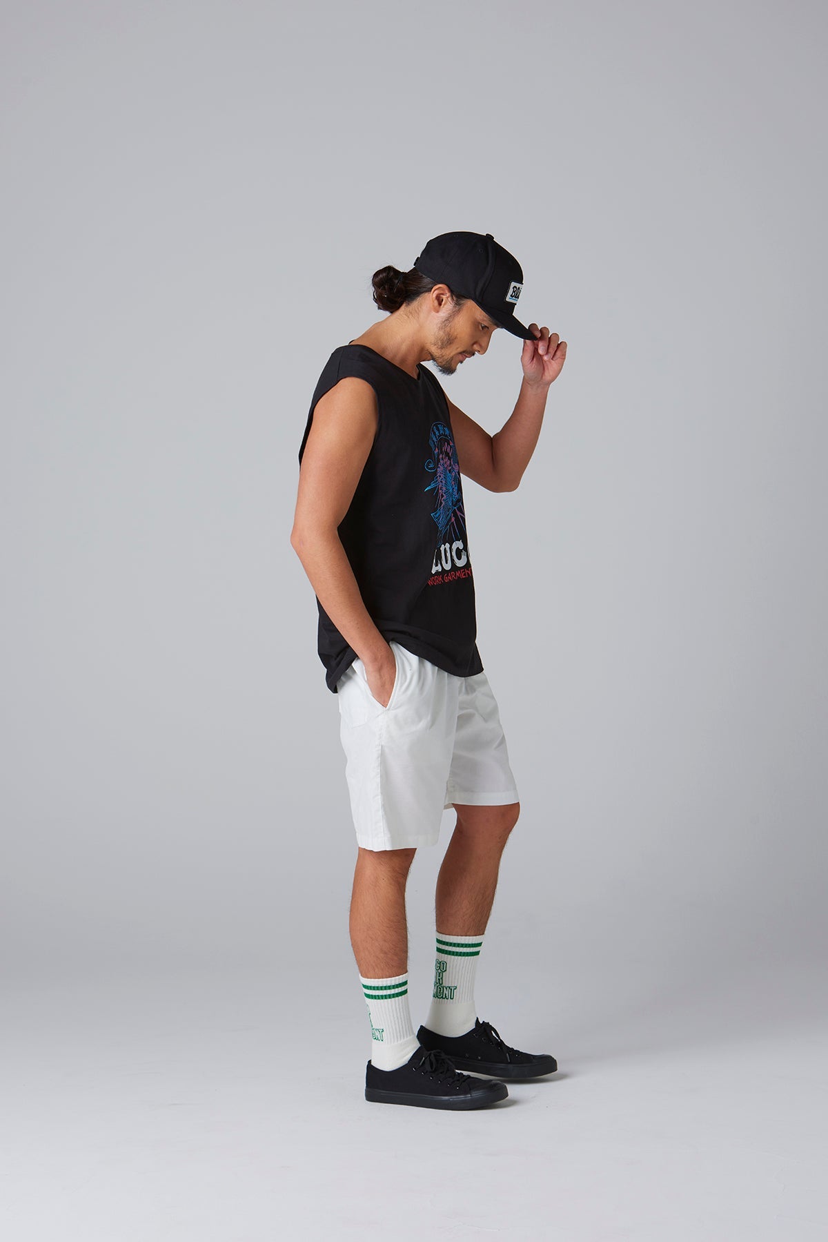 ノースリーブ プリントTシャツ -遊鷹-