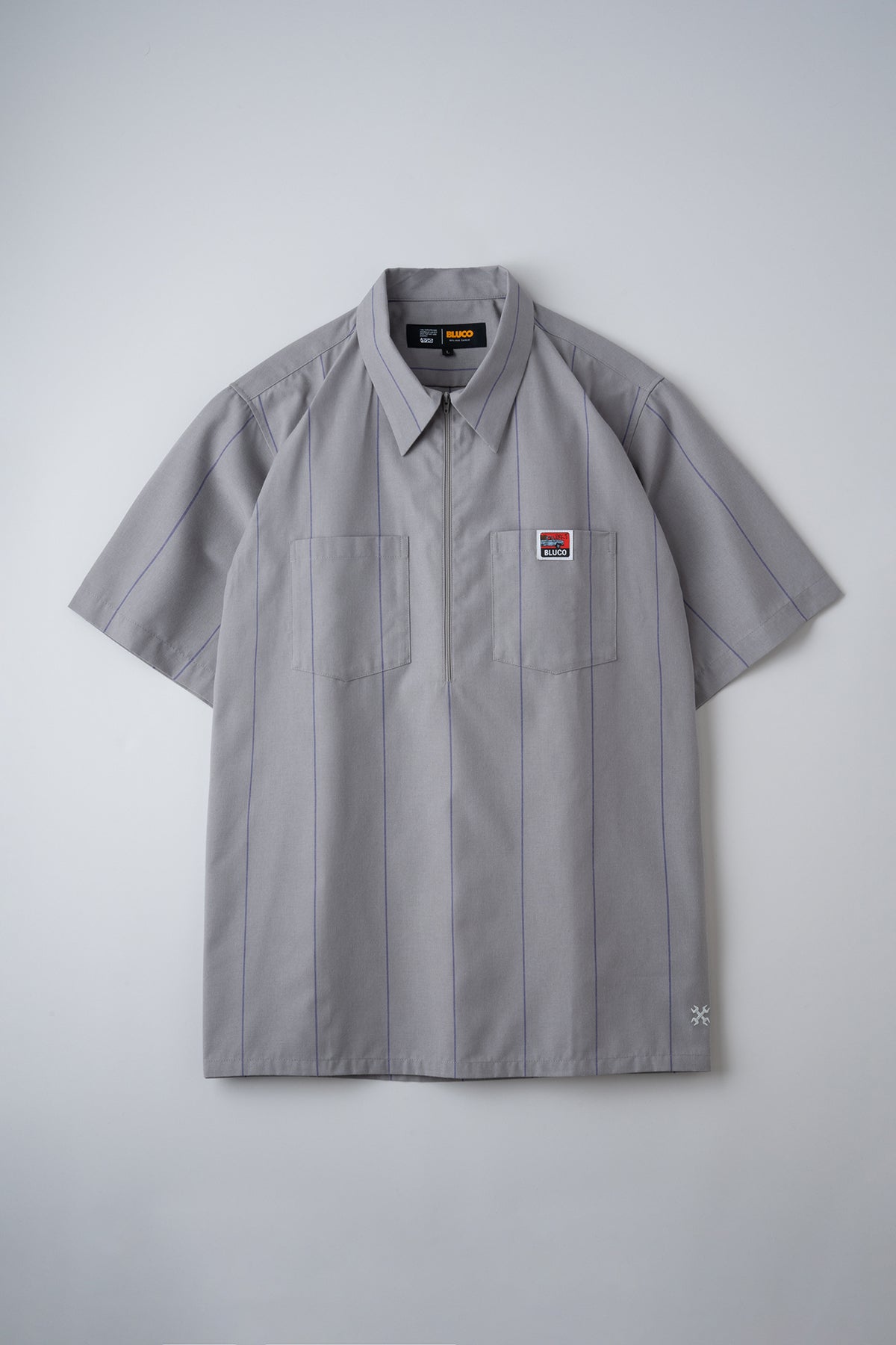 PULLOVER STRIPE WORK SHIRT S/S