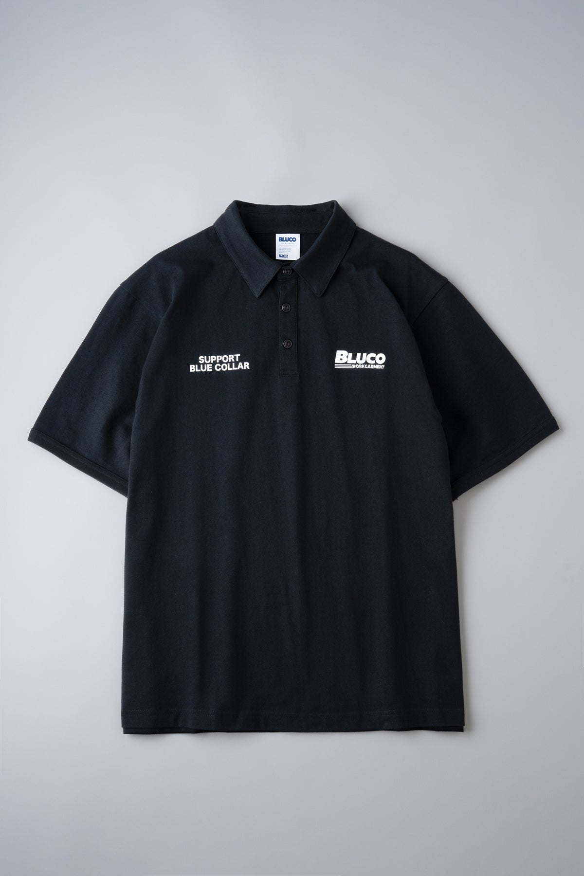 HEAVY DRY COTTON POLO NECK TEE -BWG-