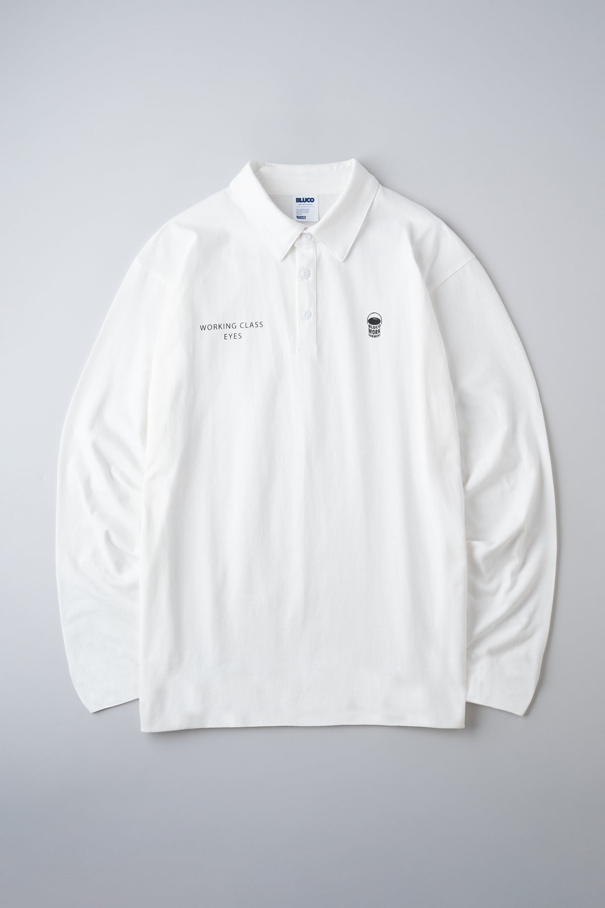 HEAVY DRY COTTON POLO NECK L/S TEE -Oil Can-