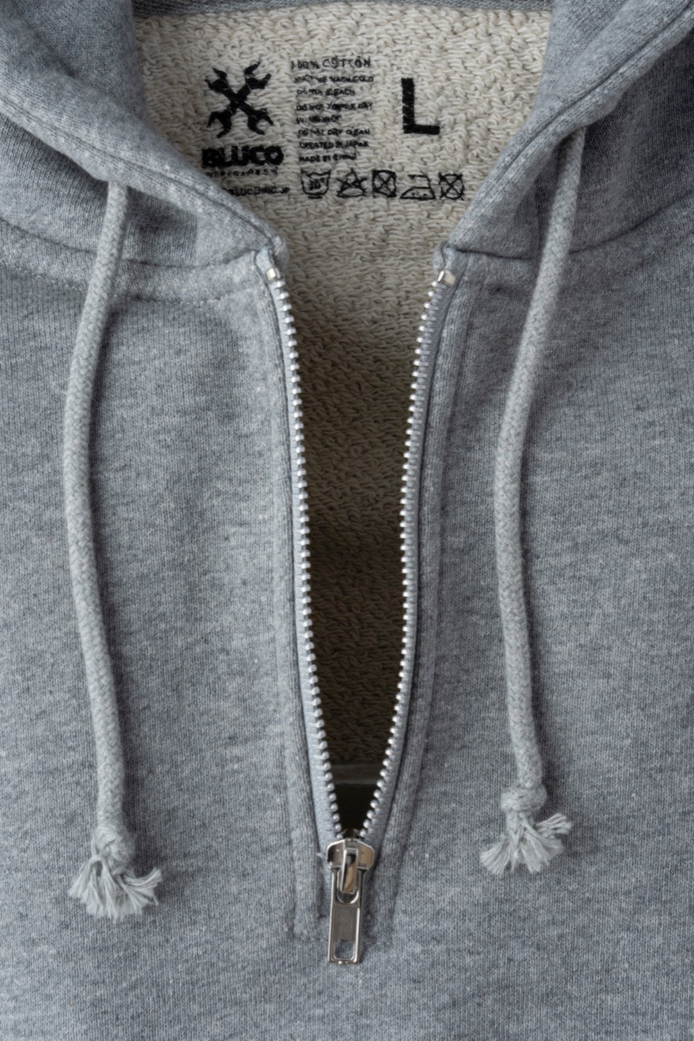 HEAVY PILE  SWEAT HALF ZIP HOODIE -1165-