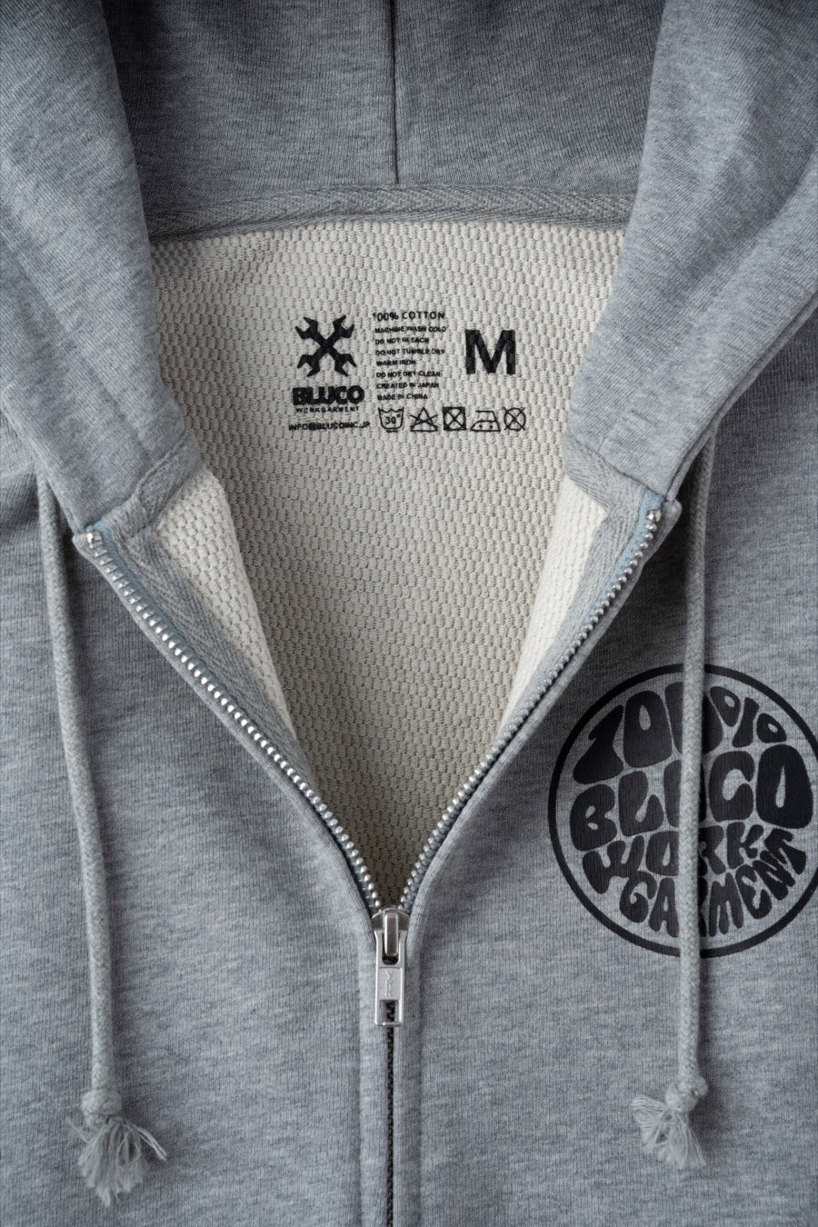 LIGHT PILE SWEAT ZIP HOODIE  -Stamp-