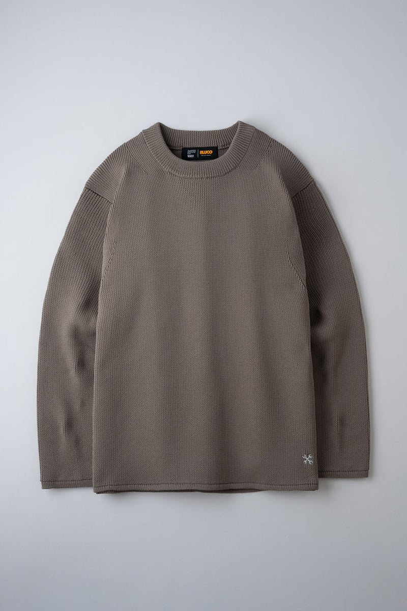 CREW NECK RIB KNIT SWEATER