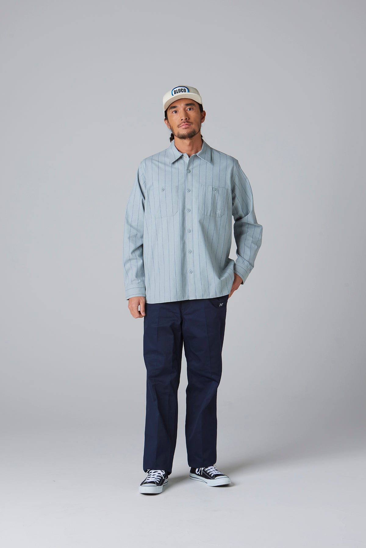 スタンダードワークシャツ L/S -Stripe-