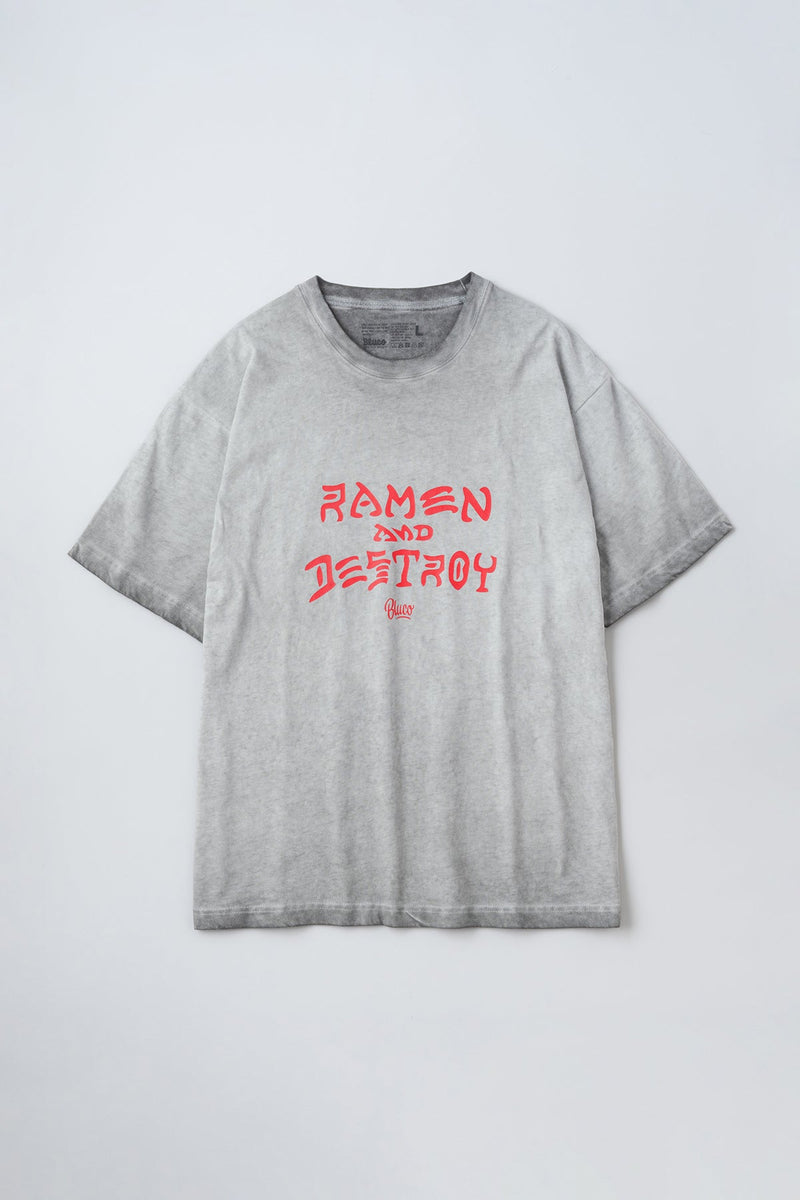(RAMEN&DESTROY×BLUCO) ピグメントオーバーTシャツ