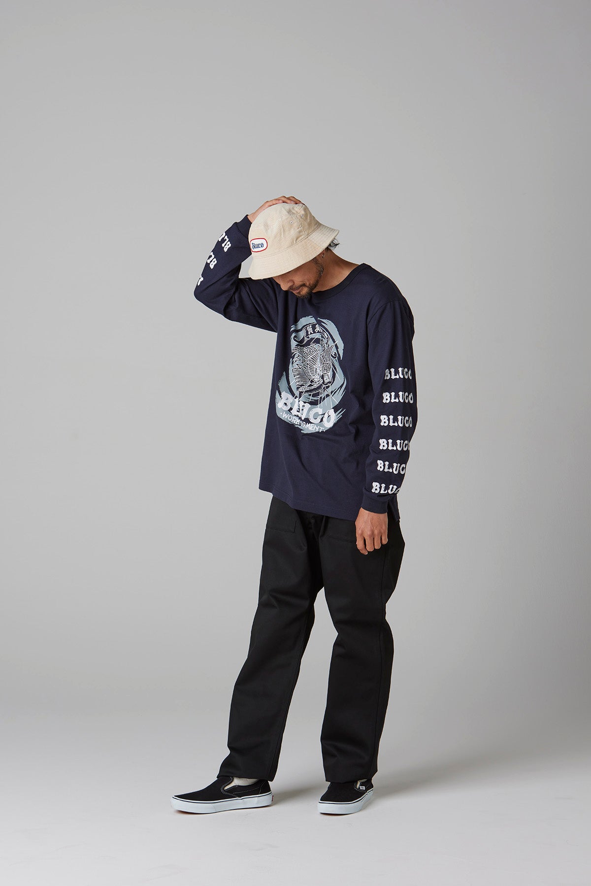 HEAVY DRY COTTON PRINT L/S TEE -Artwork by 遊鷹-