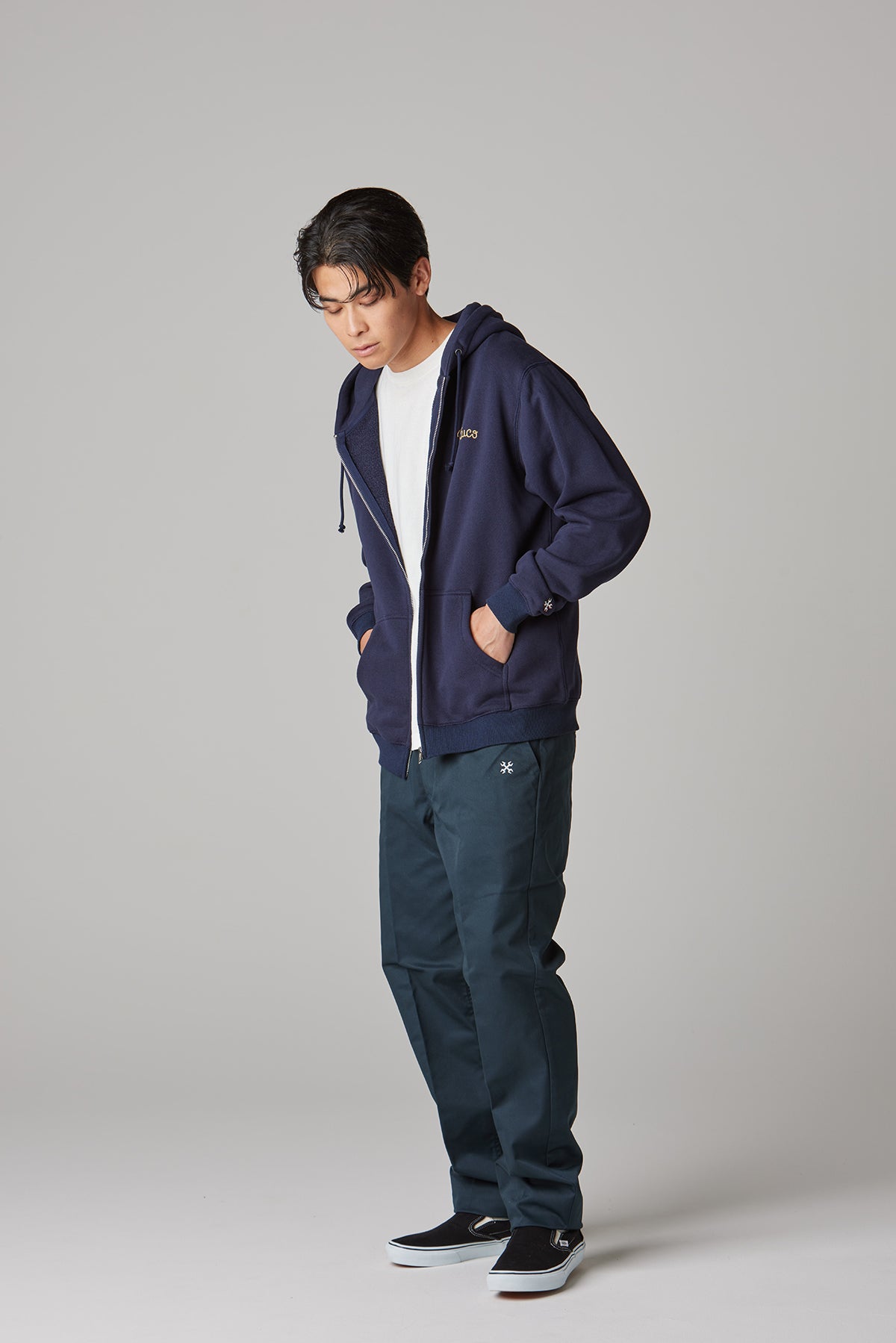 HEAVY PILE  SWEAT ZIP HOODIE -EMB-