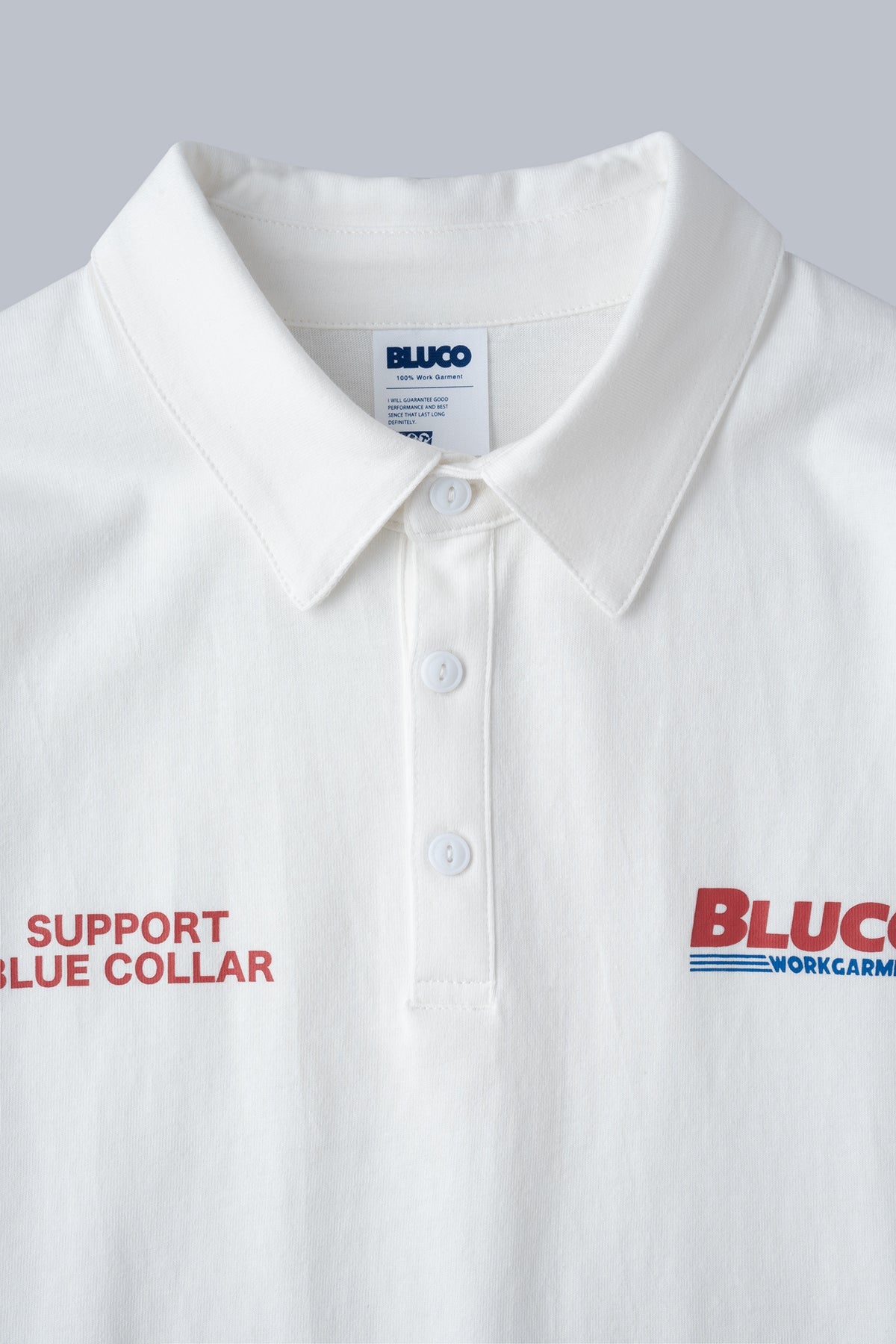 HEAVY DRY COTTON POLO NECK TEE -BWG-