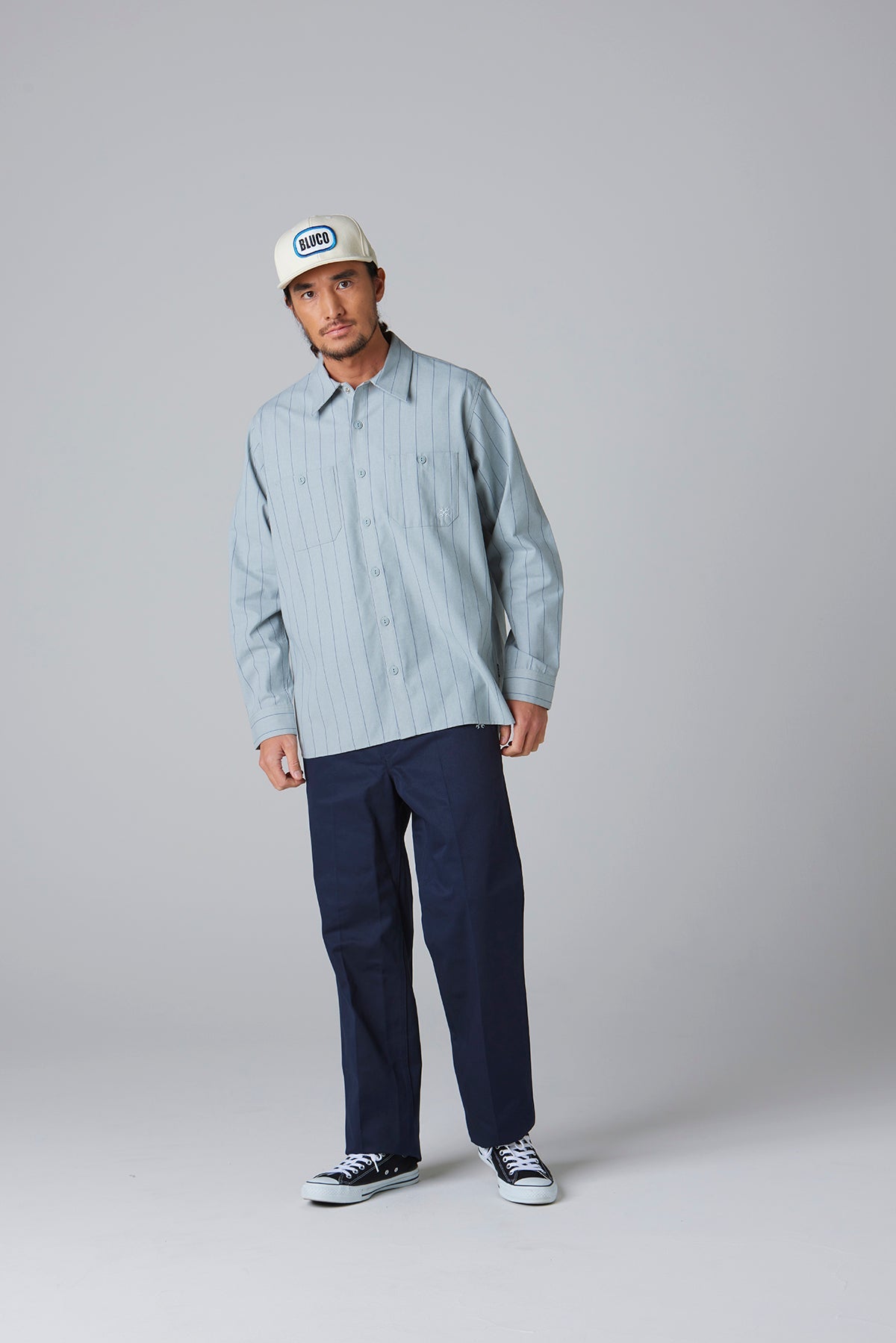 スタンダードワークシャツ L/S -Stripe-