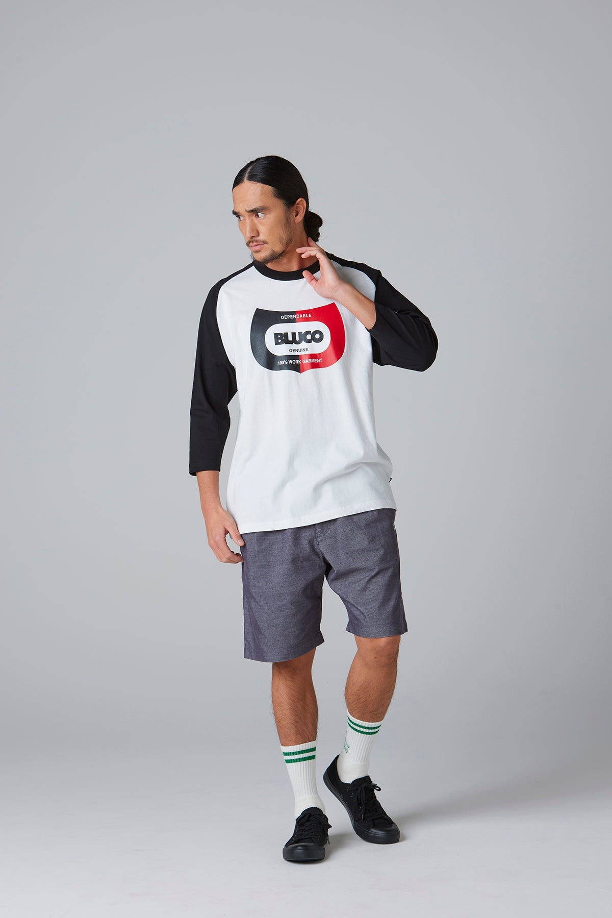 ドライコットン ラグラン3/4スリーブ Tシャツ -Champ-