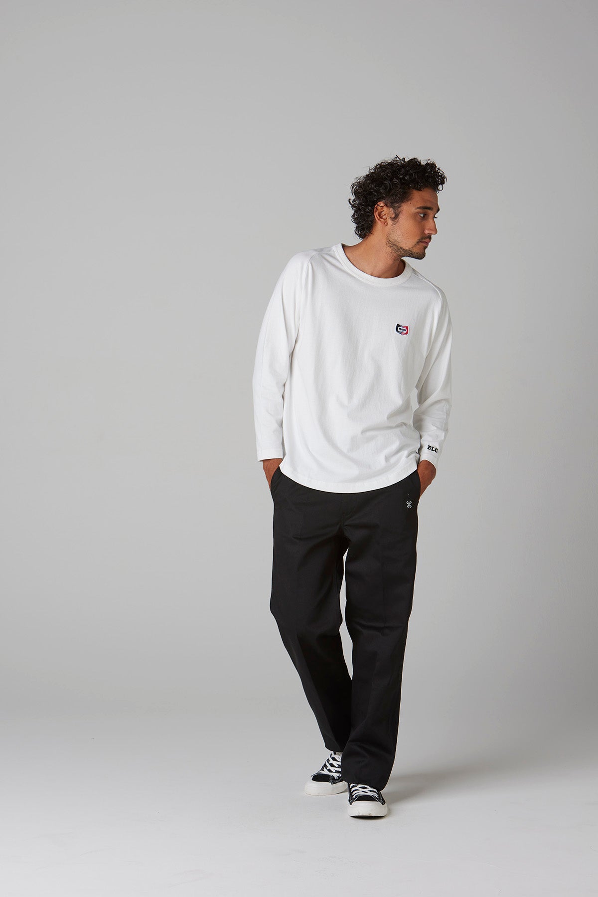 HEAVY DRY COTTON RAGLAN L/S TEE -Champ-