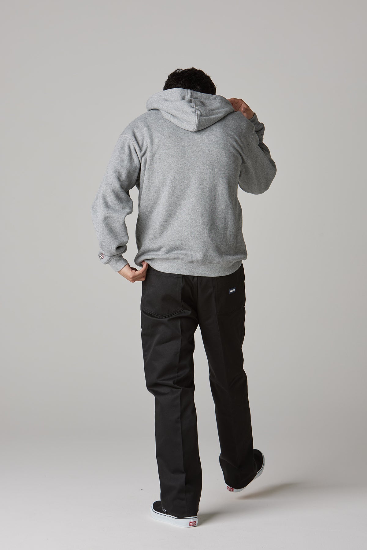 HEAVY PILE  SWEAT HALF ZIP HOODIE -EMB-