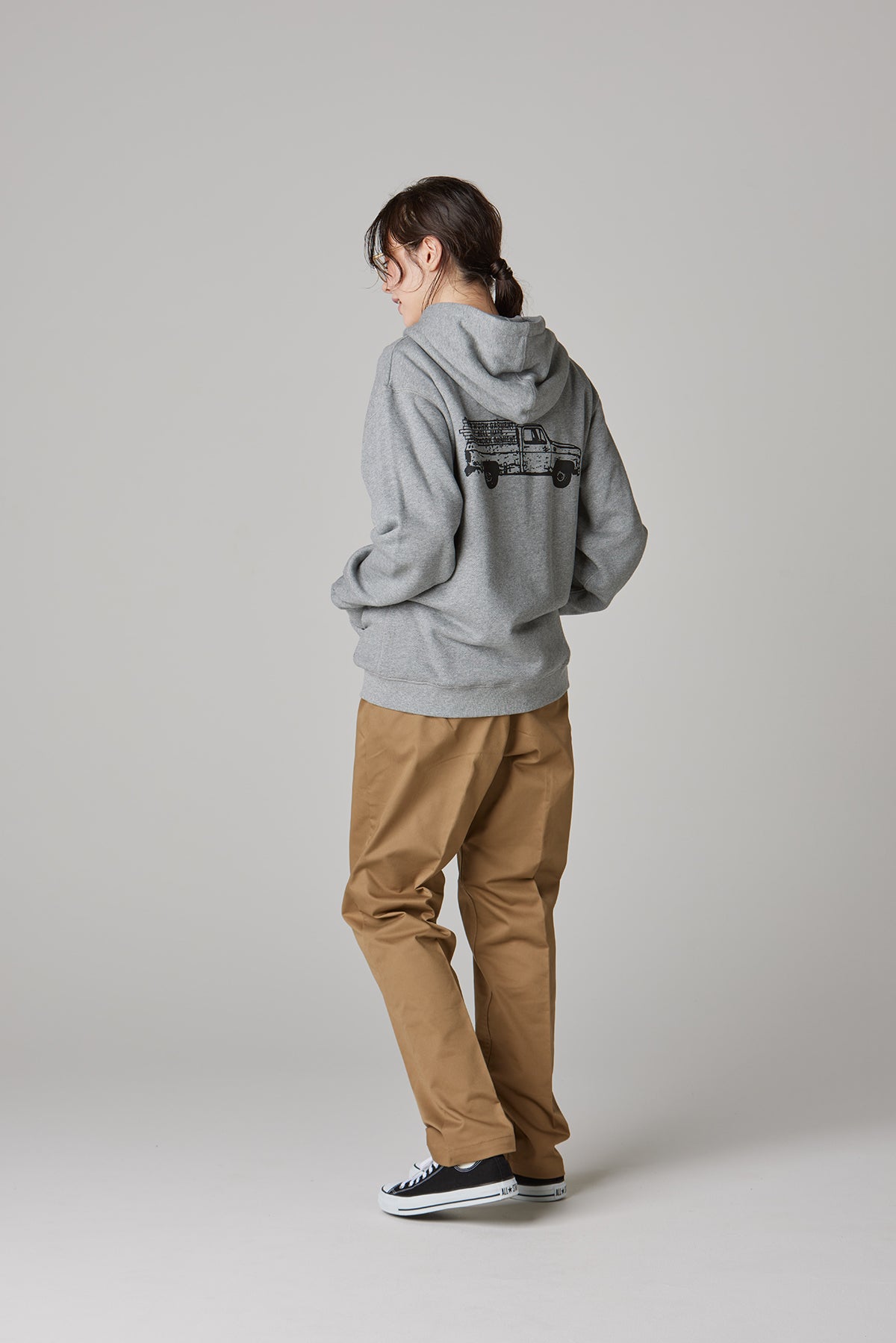 HEAVY PILE  SWEAT ZIP HOODIE -Truck-