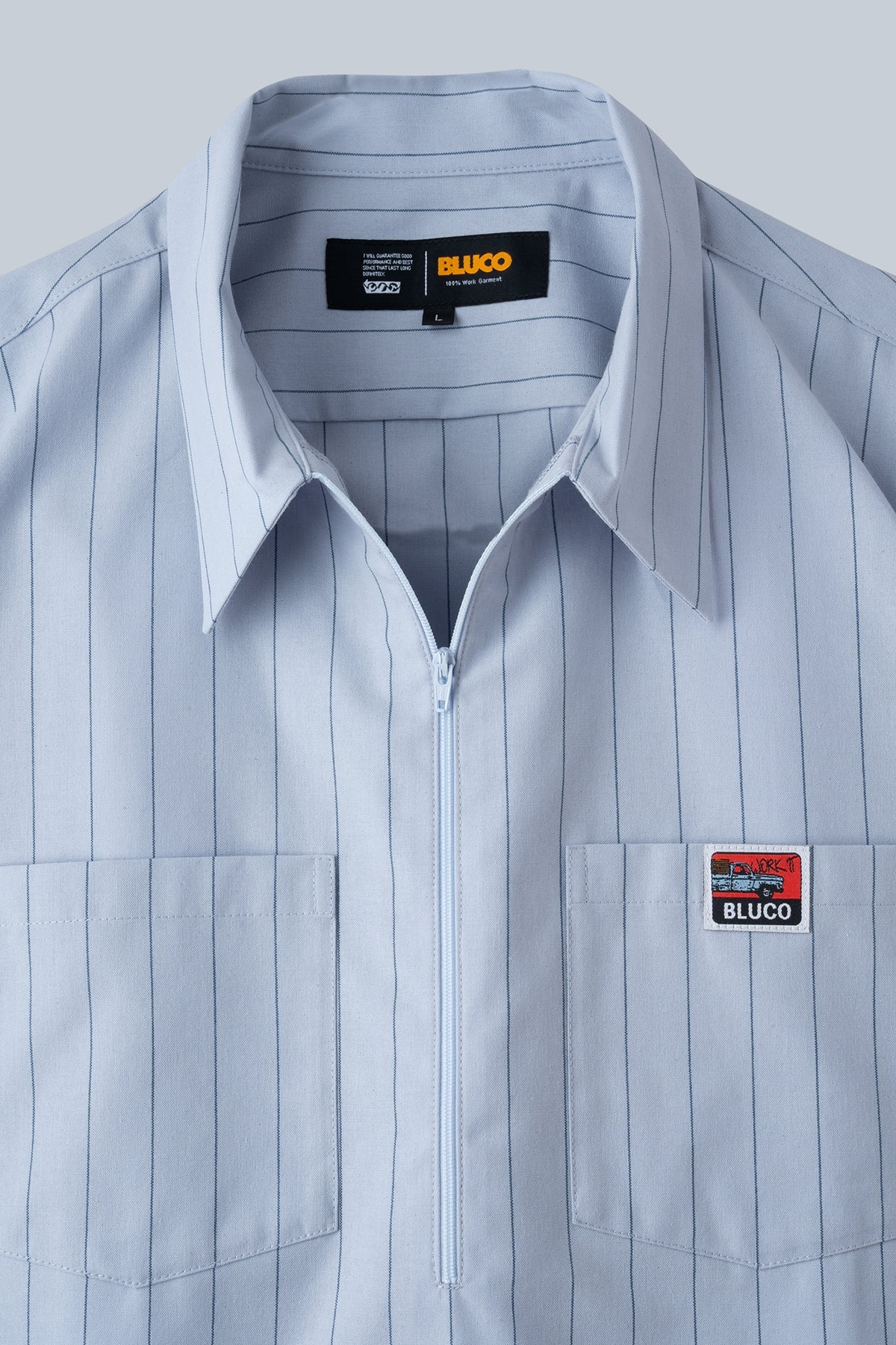 PULLOVER STRIPE WORK SHIRT S/S