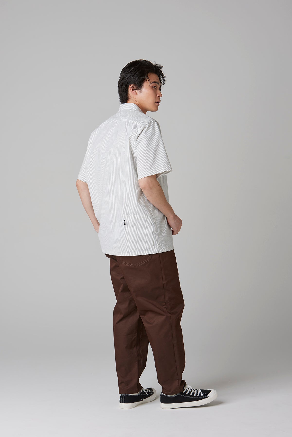 PULLOVER STRIPE WORK SHIRT S/S