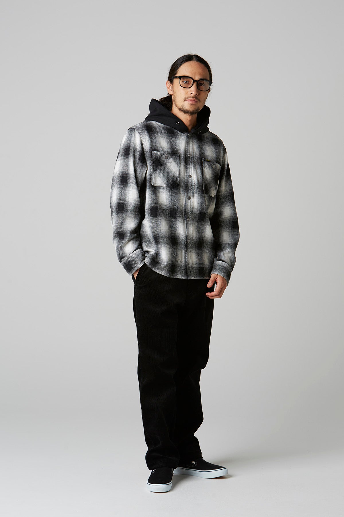 HOODED FLANNNEL SHIRT