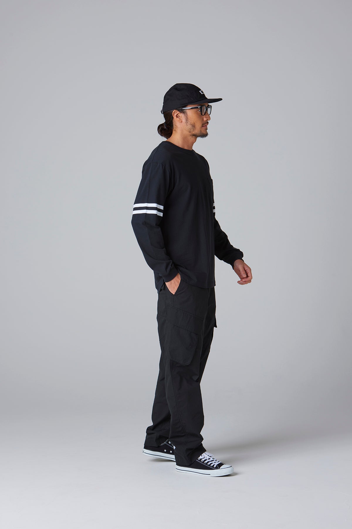 ドライコットン ポケットTシャツ L/S -Line-