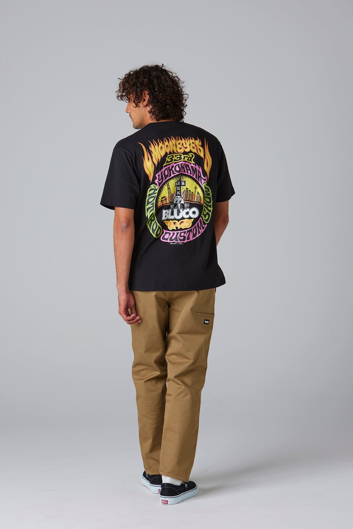 (MOONEYES x DOGTOWN x BLUCO) ポケットTシャツ -Fire-