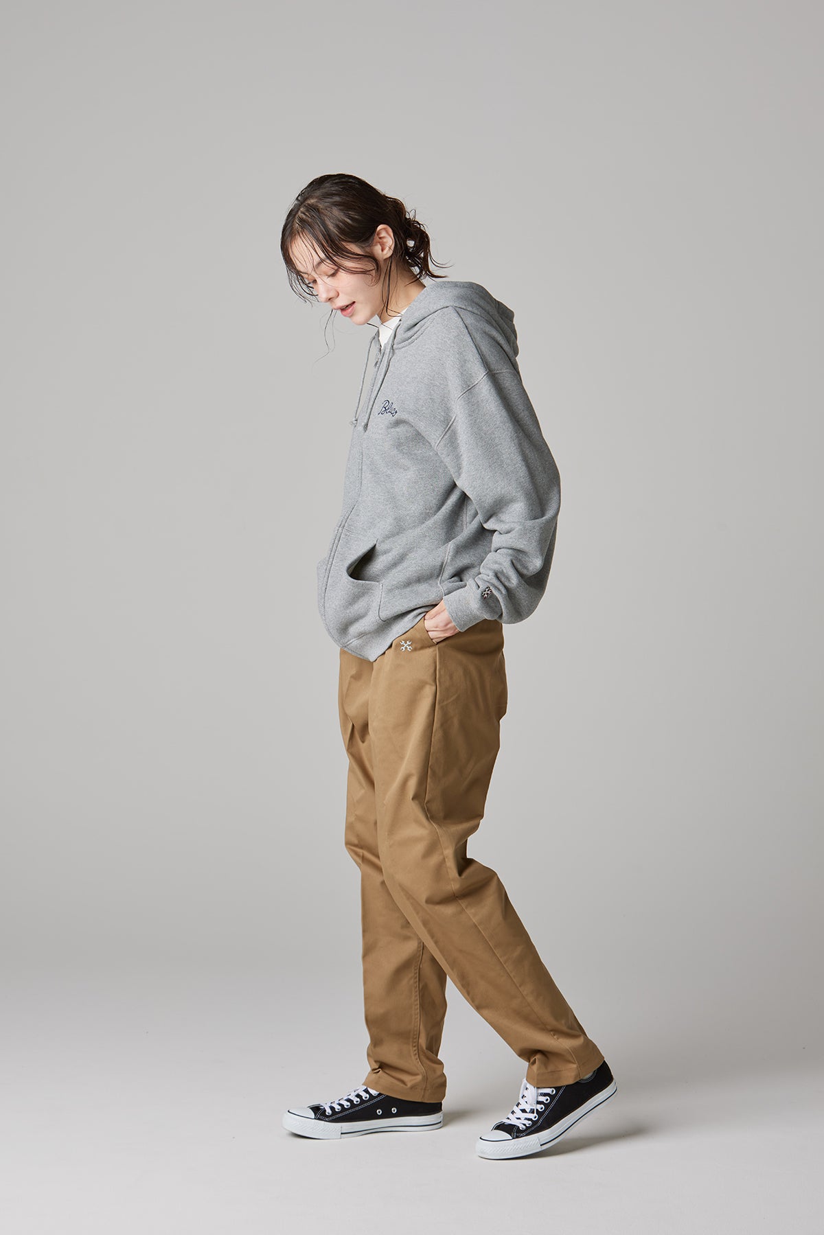 HEAVY PILE  SWEAT ZIP HOODIE -EMB-