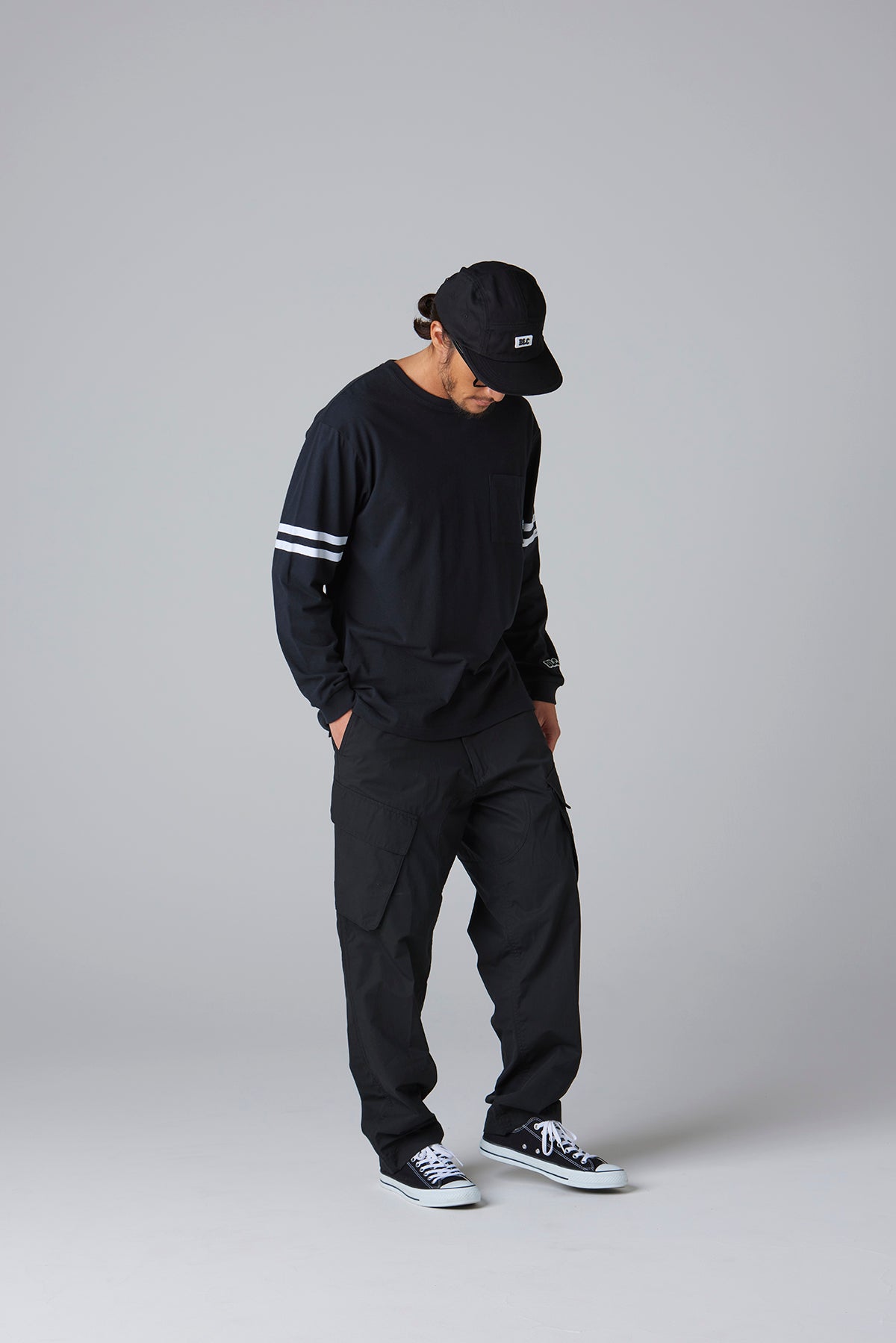 ドライコットン ポケットTシャツ L/S -Line-