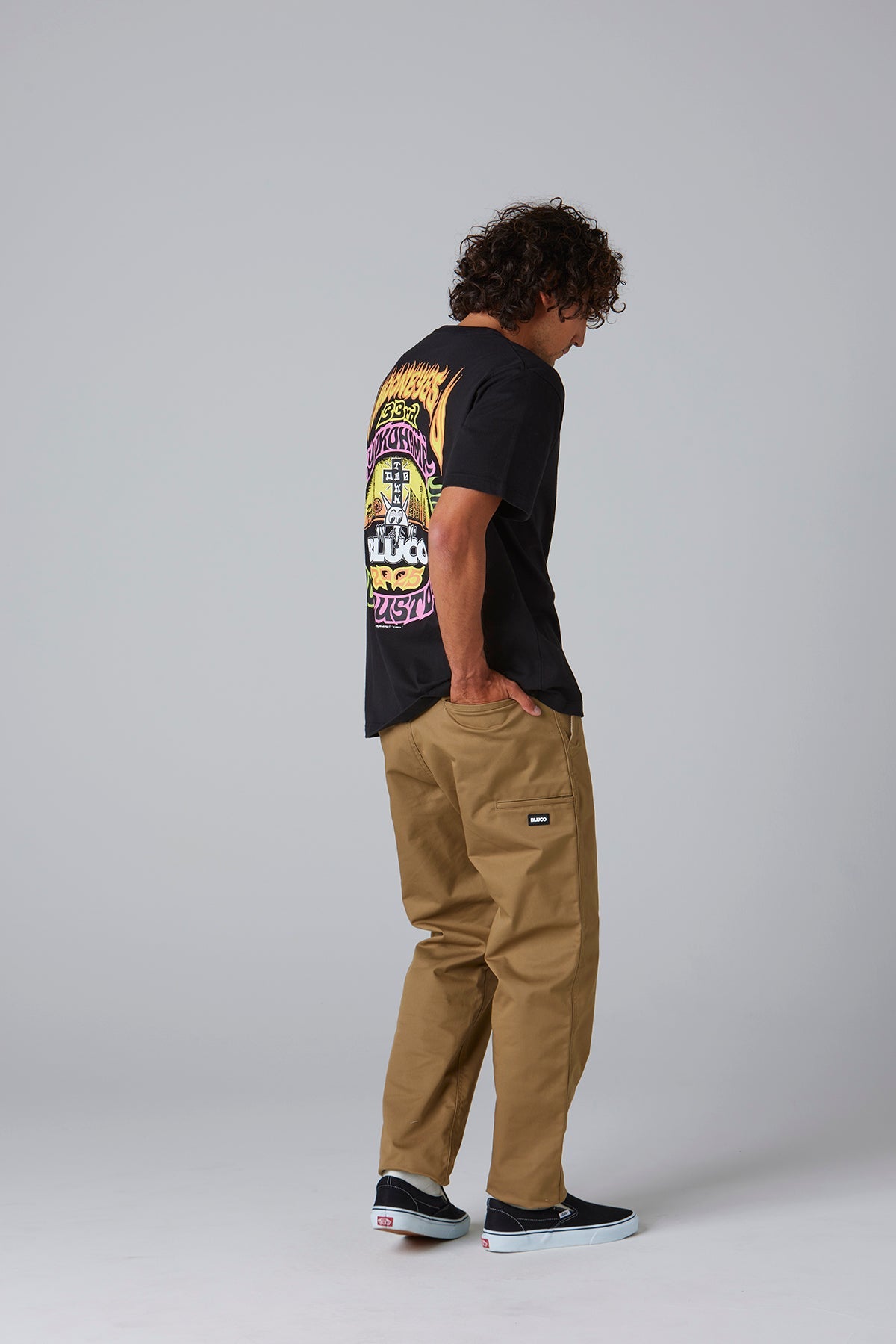 (MOONEYES x DOGTOWN x BLUCO) ポケットTシャツ -Fire-