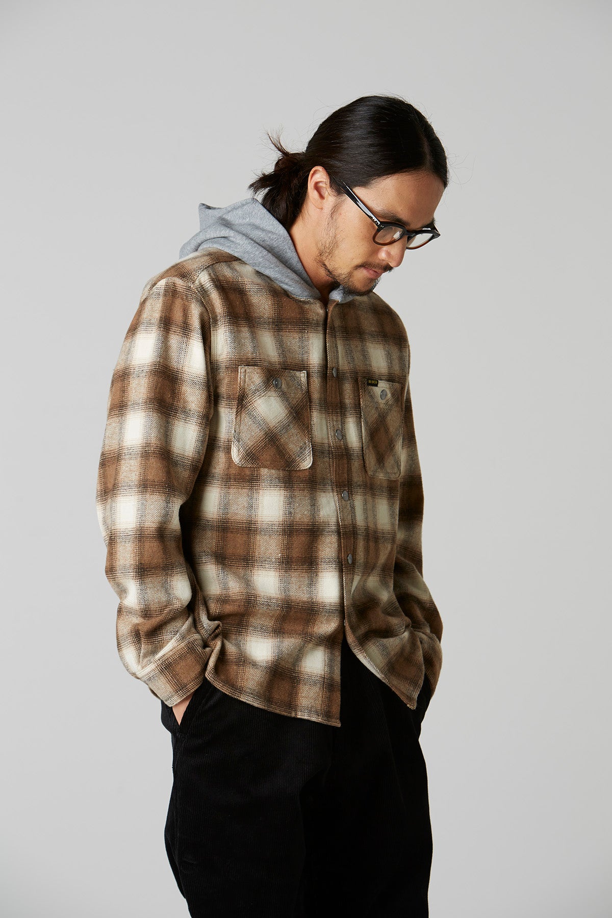 HOODED FLANNNEL SHIRT