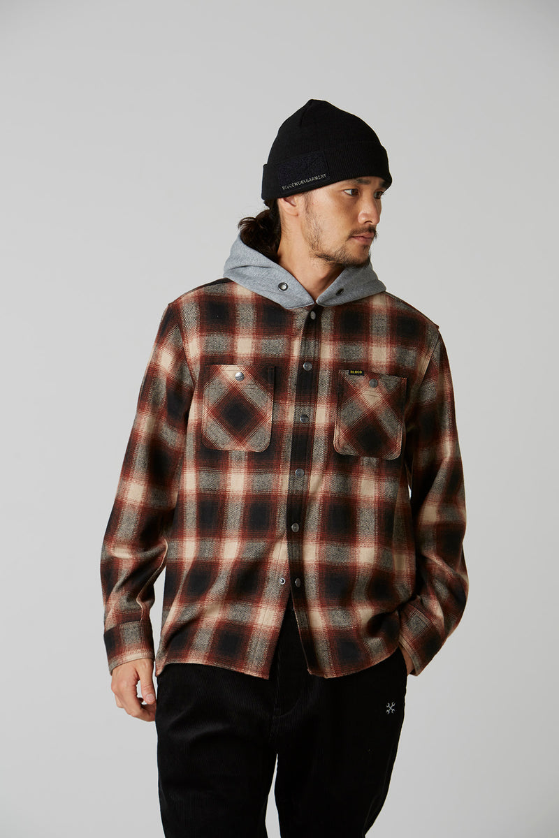 HOODED FLANNNEL SHIRT