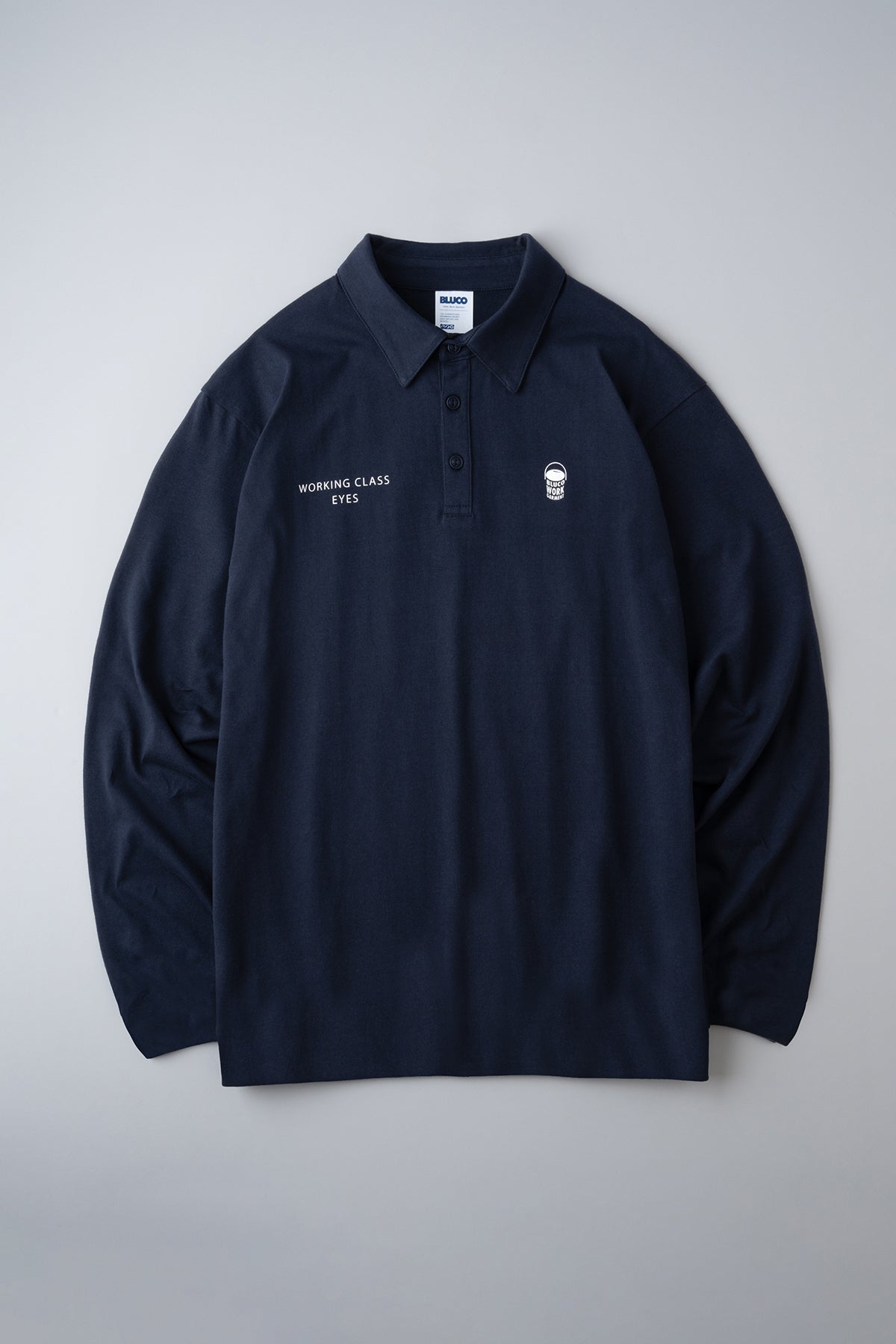 HEAVY DRY COTTON POLO NECK L/S TEE -Oil Can-