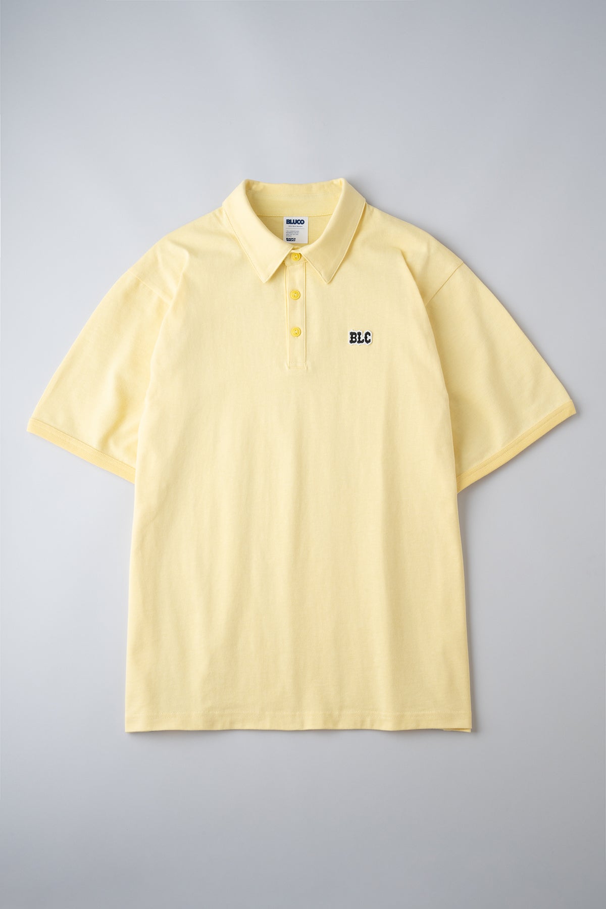 HEAVY DRY COTTON POLO NECK TEE -BLC-