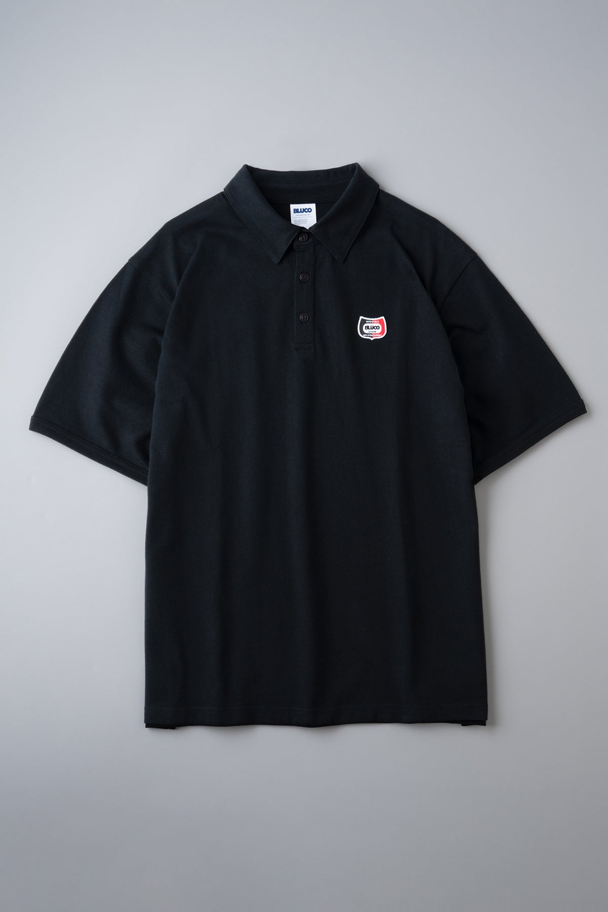 HEAVY DRY COTTON POLO NECK TEE -Champ-