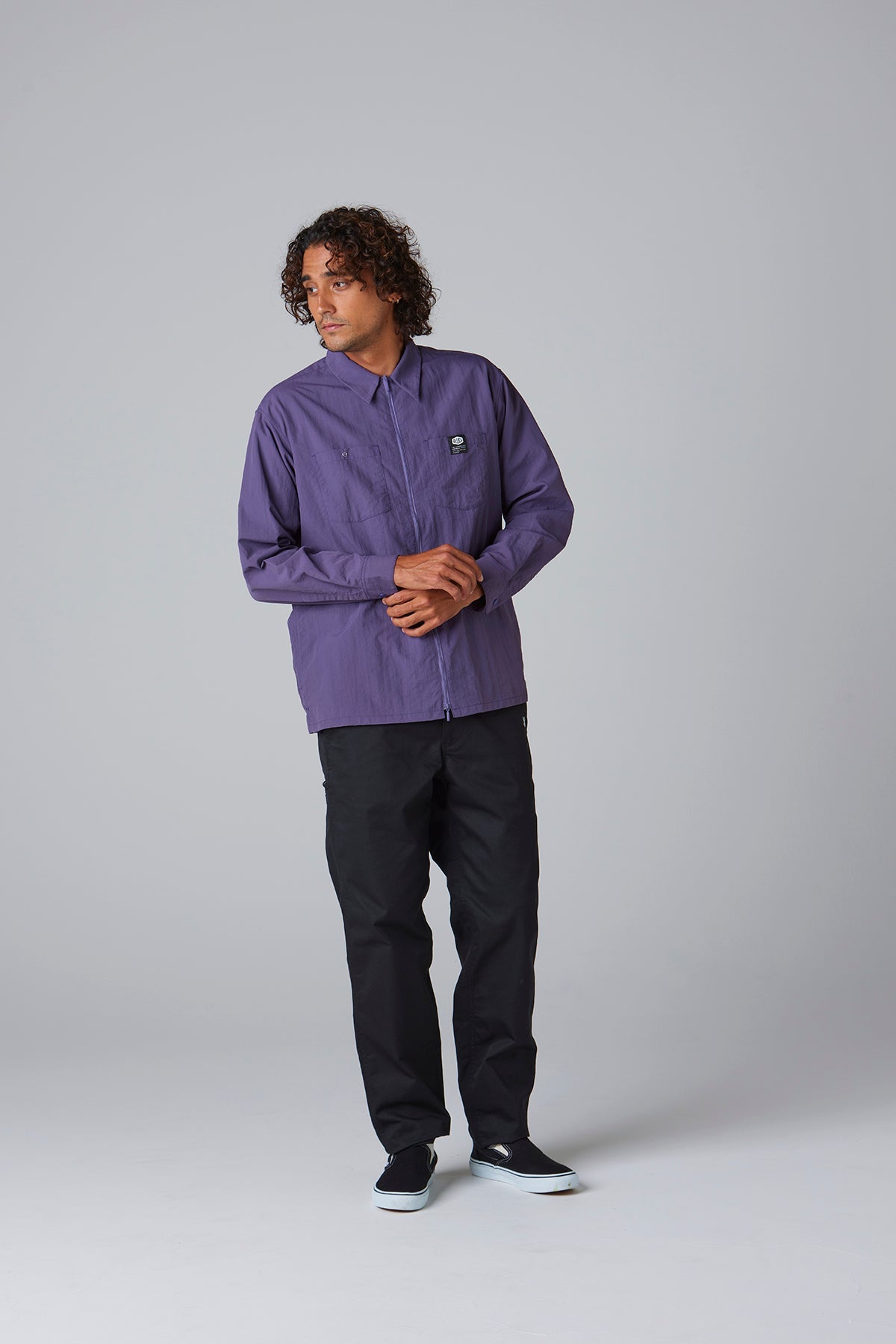 ナイロンフルジップシャツ