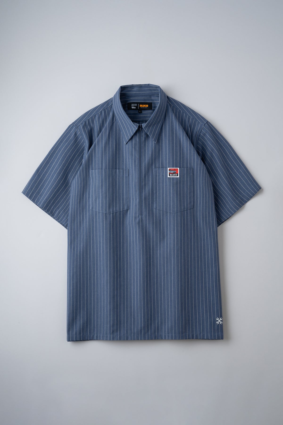 PULLOVER STRIPE WORK SHIRT S/S