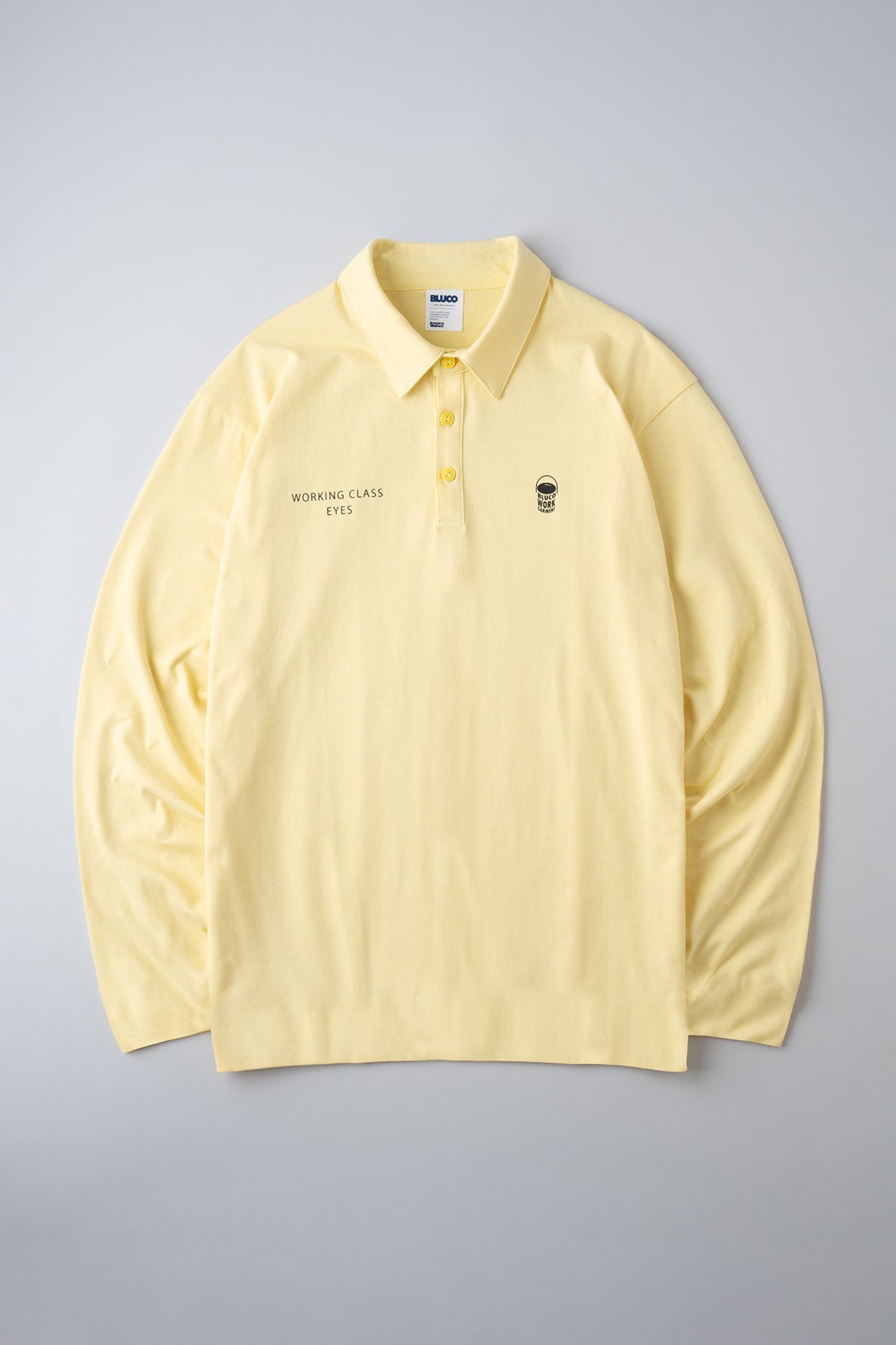 HEAVY DRY COTTON POLO NECK L/S TEE -Oil Can-