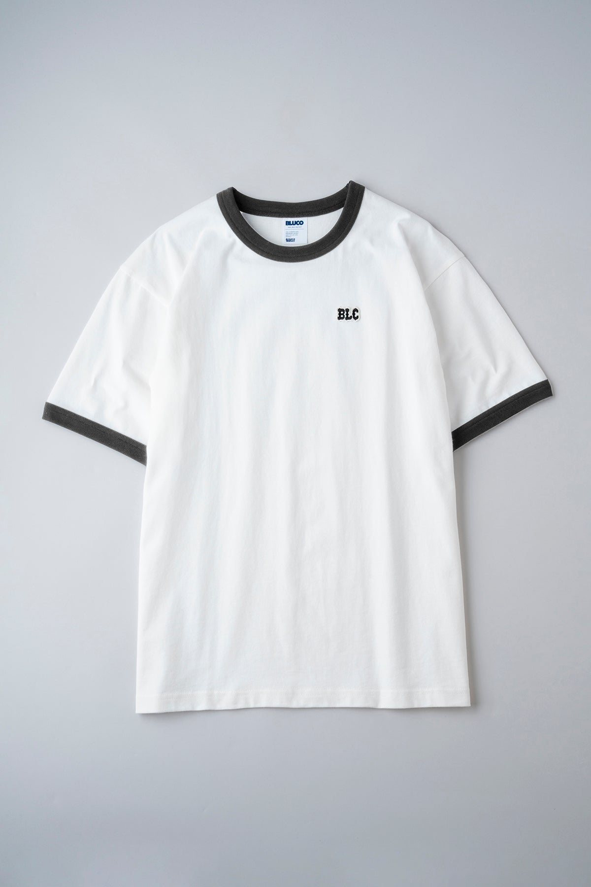 HEAVY DRY COTTON RINGER TEE -BLC-