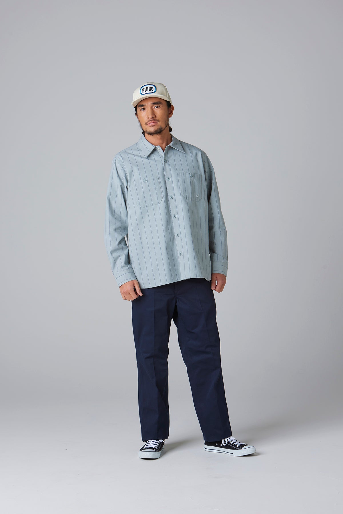 スタンダードワークシャツ L/S -Stripe-